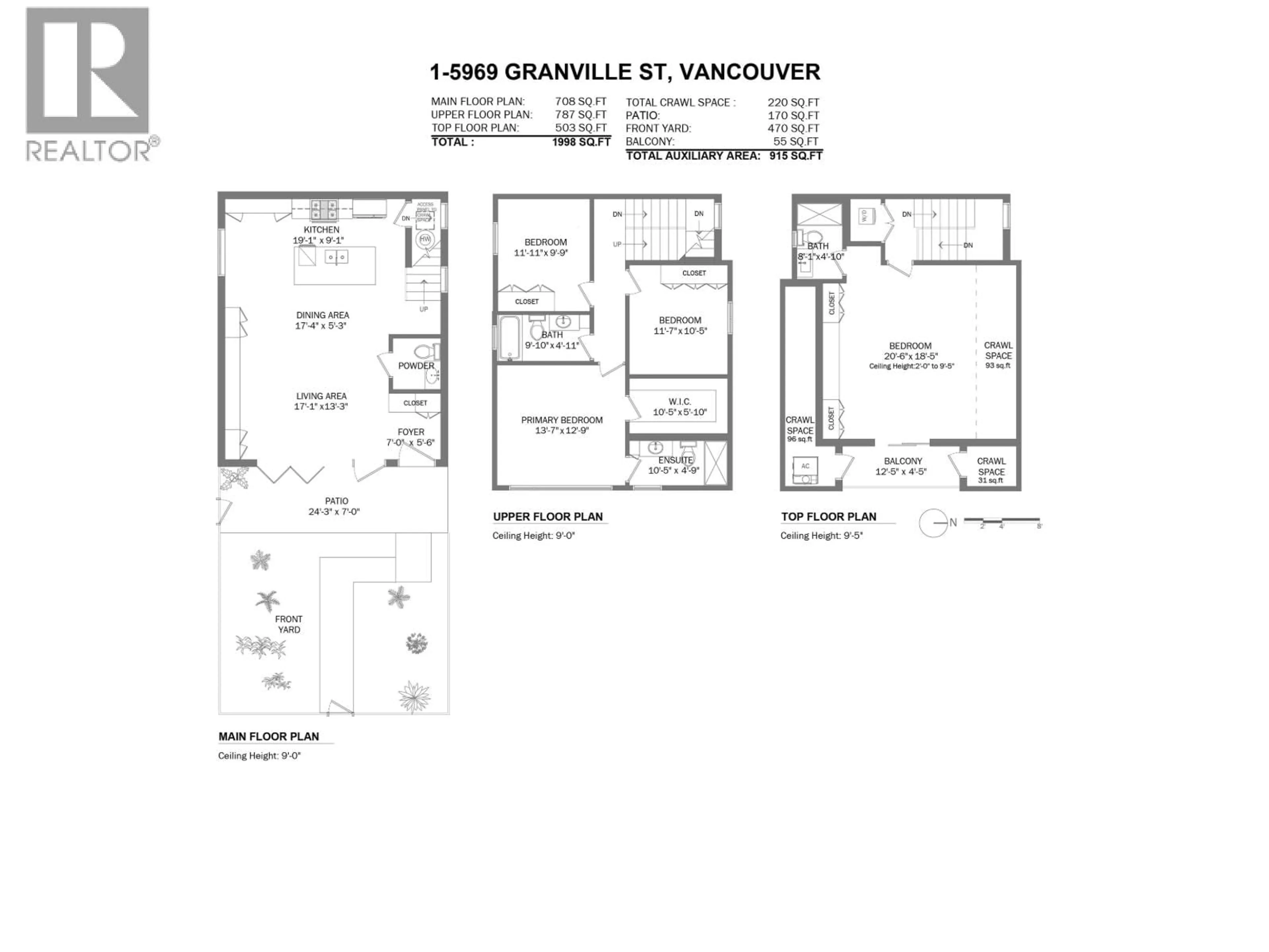 Floor plan for 1 - 5969 GRANVILLE STREET, Vancouver British Columbia V6M3C9