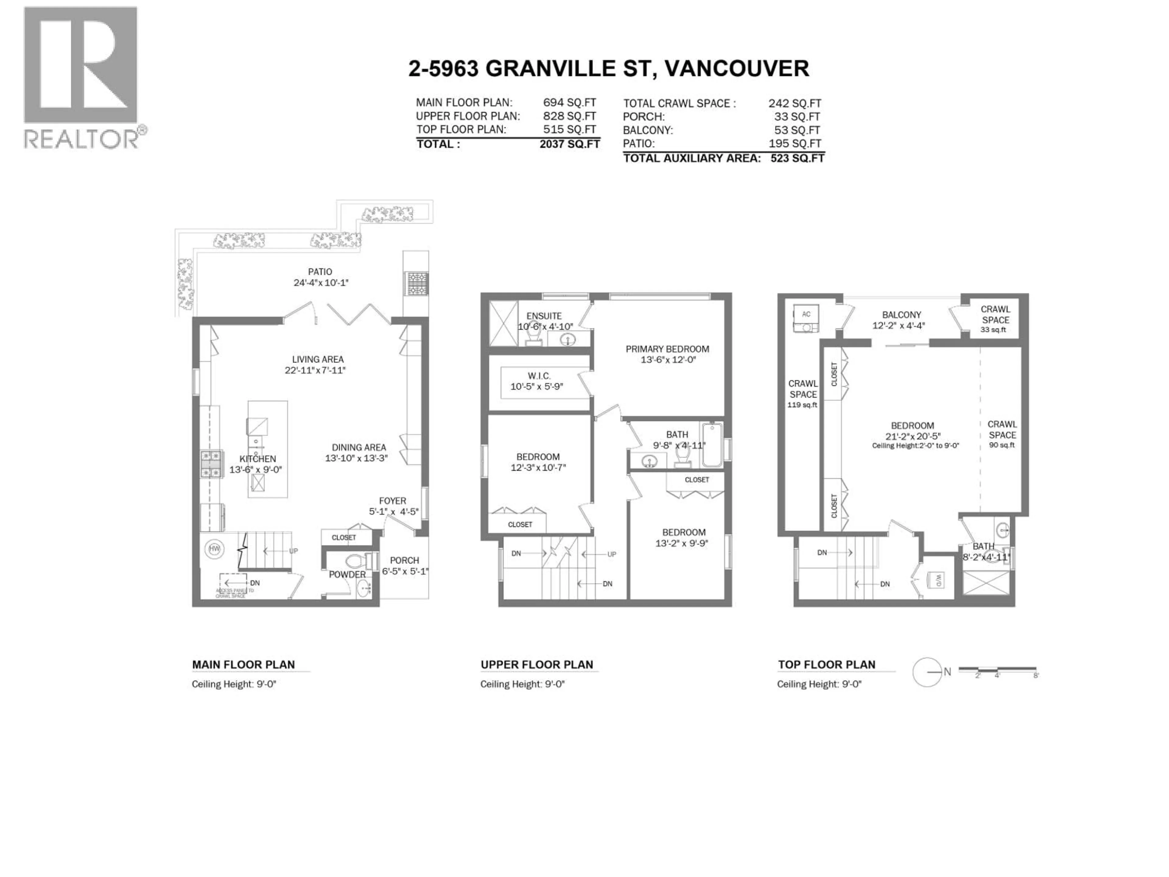Floor plan for 2 - 5963 GRANVILLE STREET, Vancouver British Columbia V6M3C9