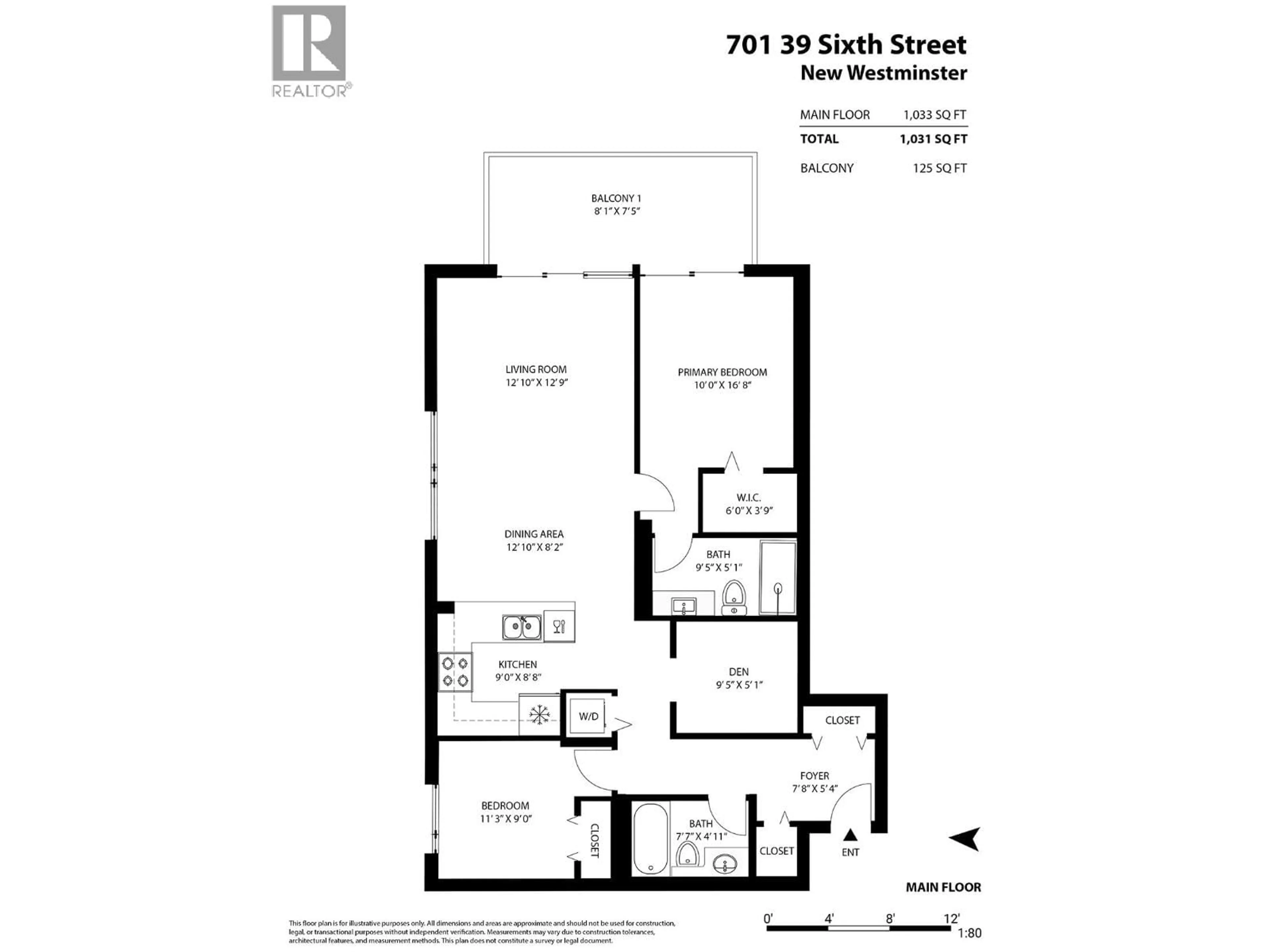 Floor plan for 701 - 39 SIXTH STREET, New Westminster British Columbia V3L0B3