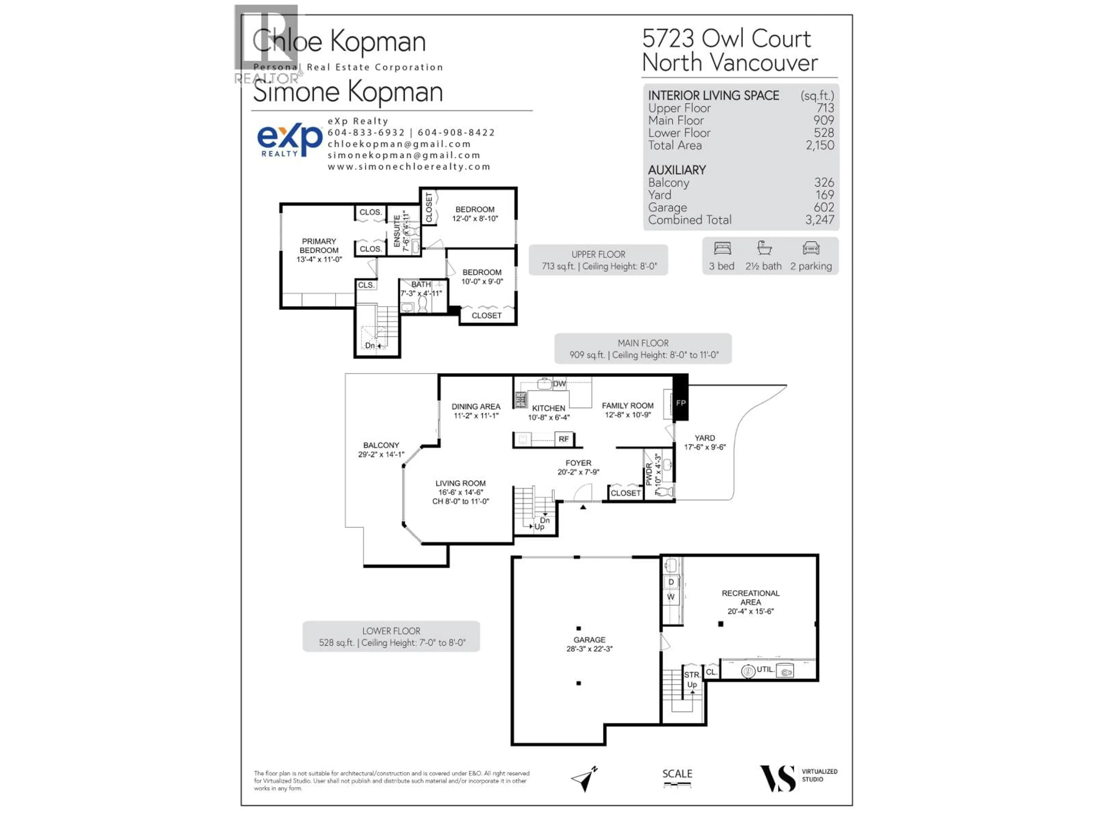 Floor plan for 5723 OWL COURT, North Vancouver British Columbia V7R4V1