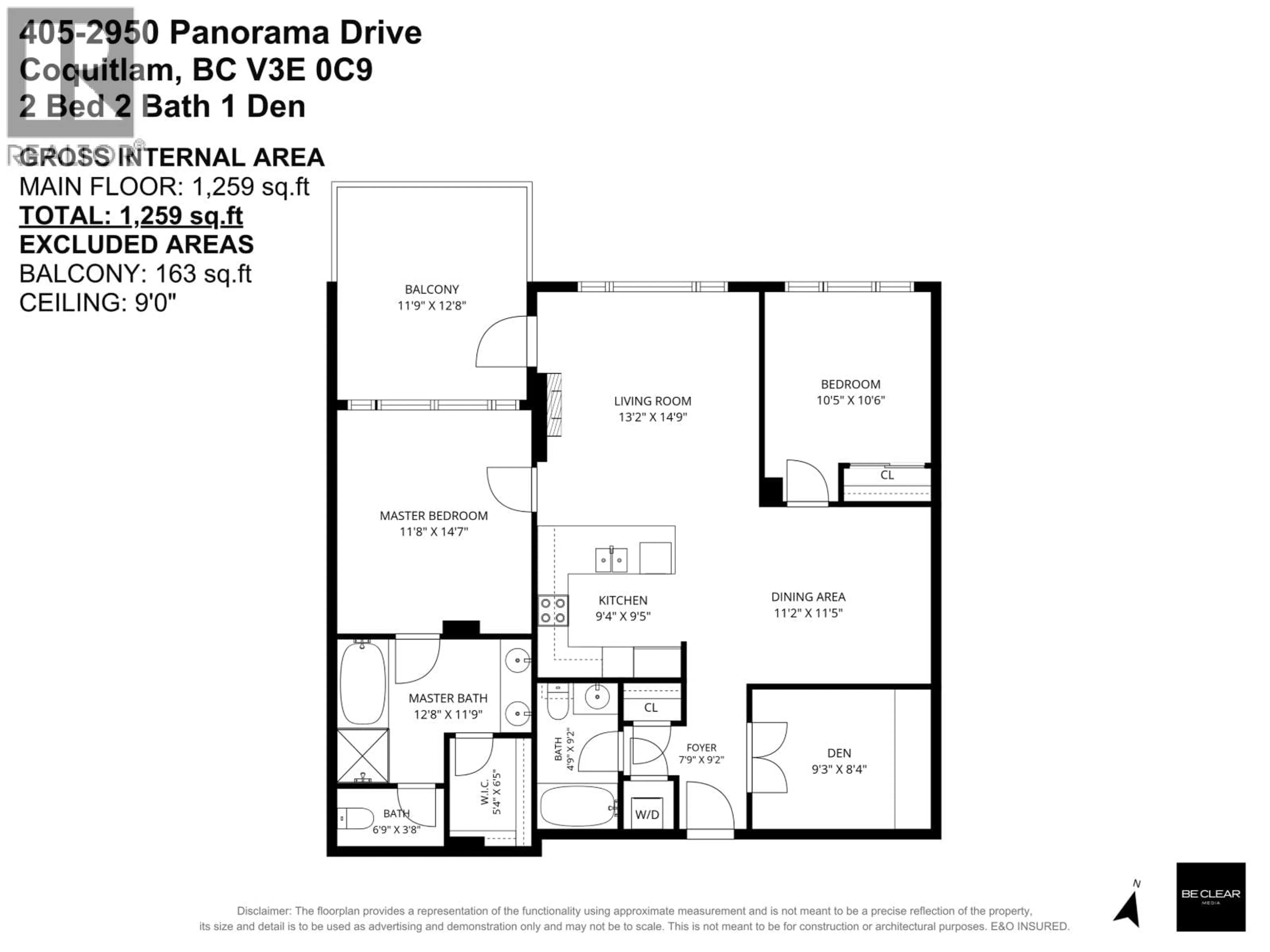 Floor plan for 405 - 2950 PANORAMA DRIVE, Coquitlam British Columbia V3E0C9