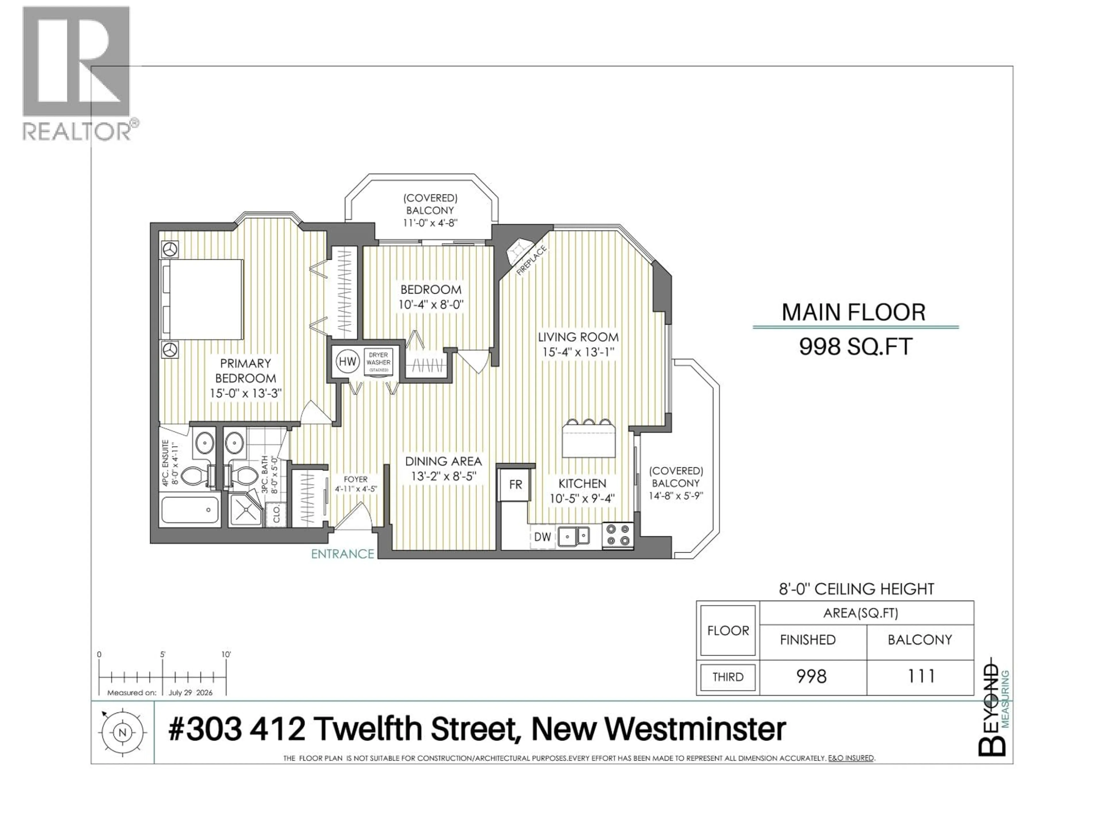 Floor plan for 303 - 412 TWELFTH STREET, New Westminster British Columbia V3M6R2