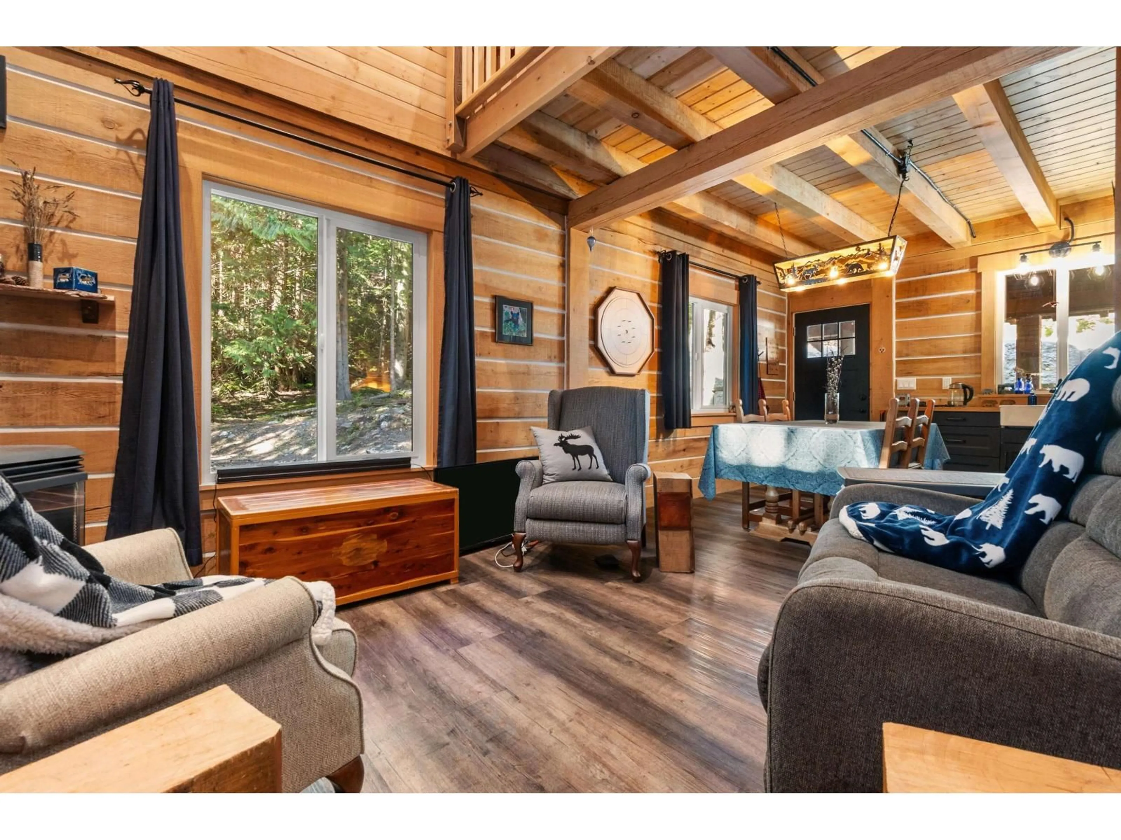 Living room with furniture, wood/laminate floor for H68 STRAWBERRY LANE, Sunshine Valley British Columbia V0X1L5