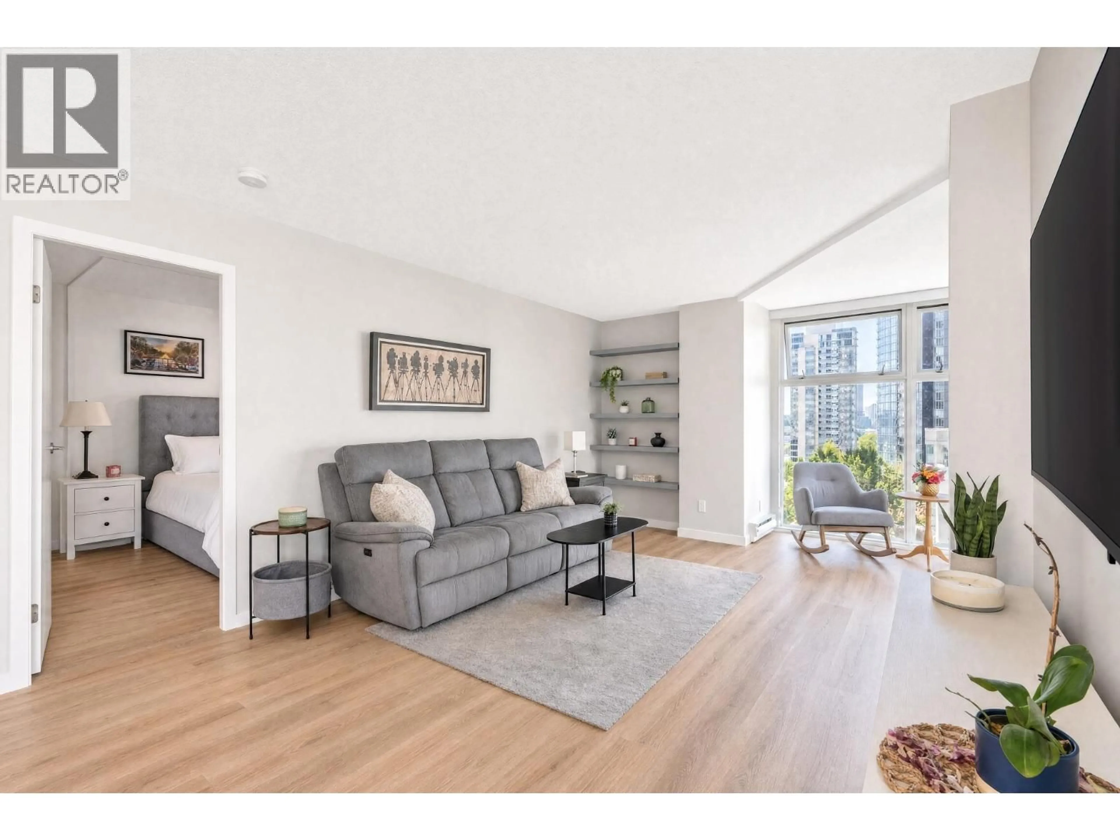 Living room with furniture, wood/laminate floor for B901 - 1331 HOMER STREET, Vancouver British Columbia V6B5M5