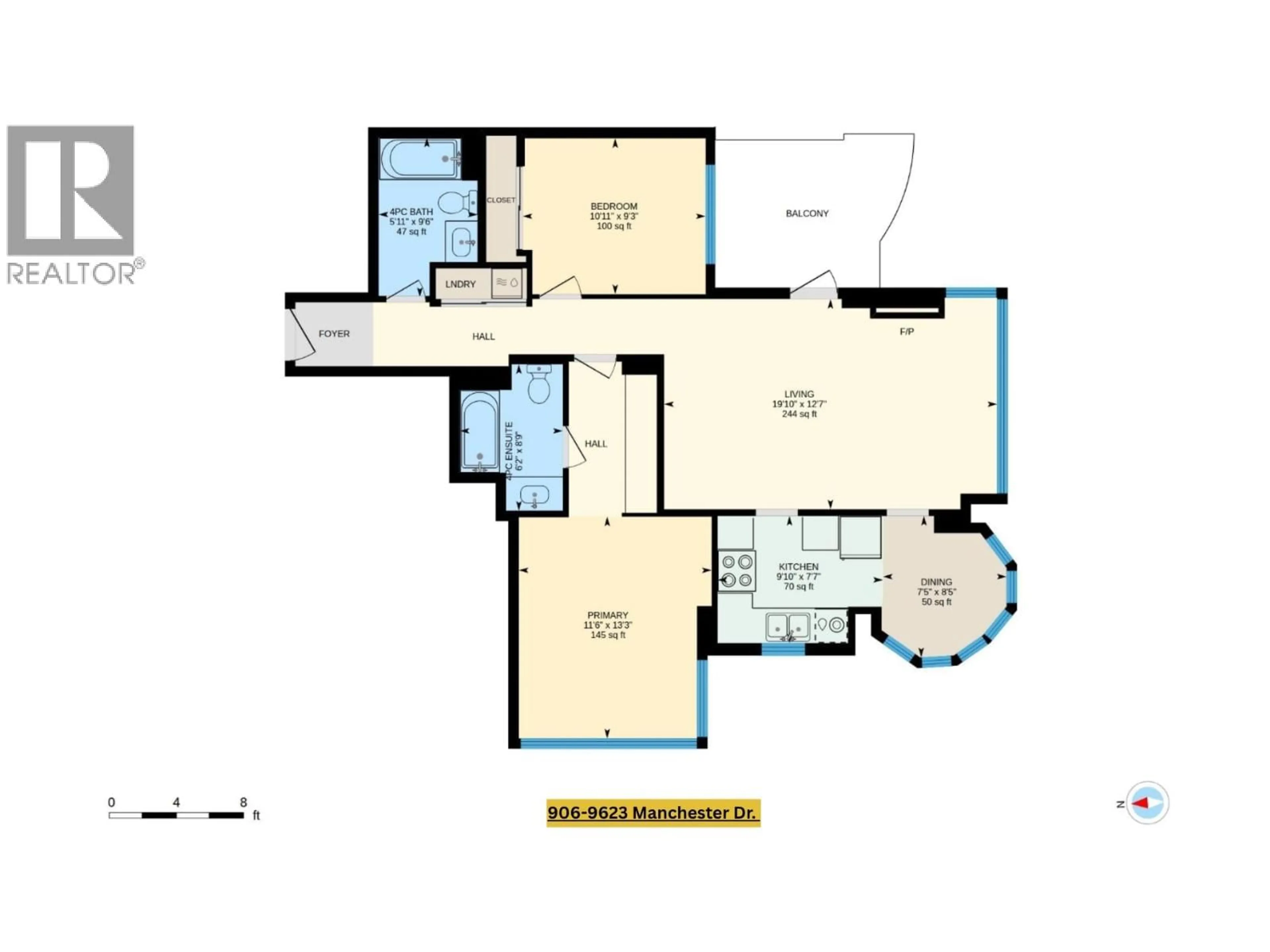 Floor plan for 906 - 9623 MANCHESTER DRIVE, Burnaby British Columbia V3N4Y8