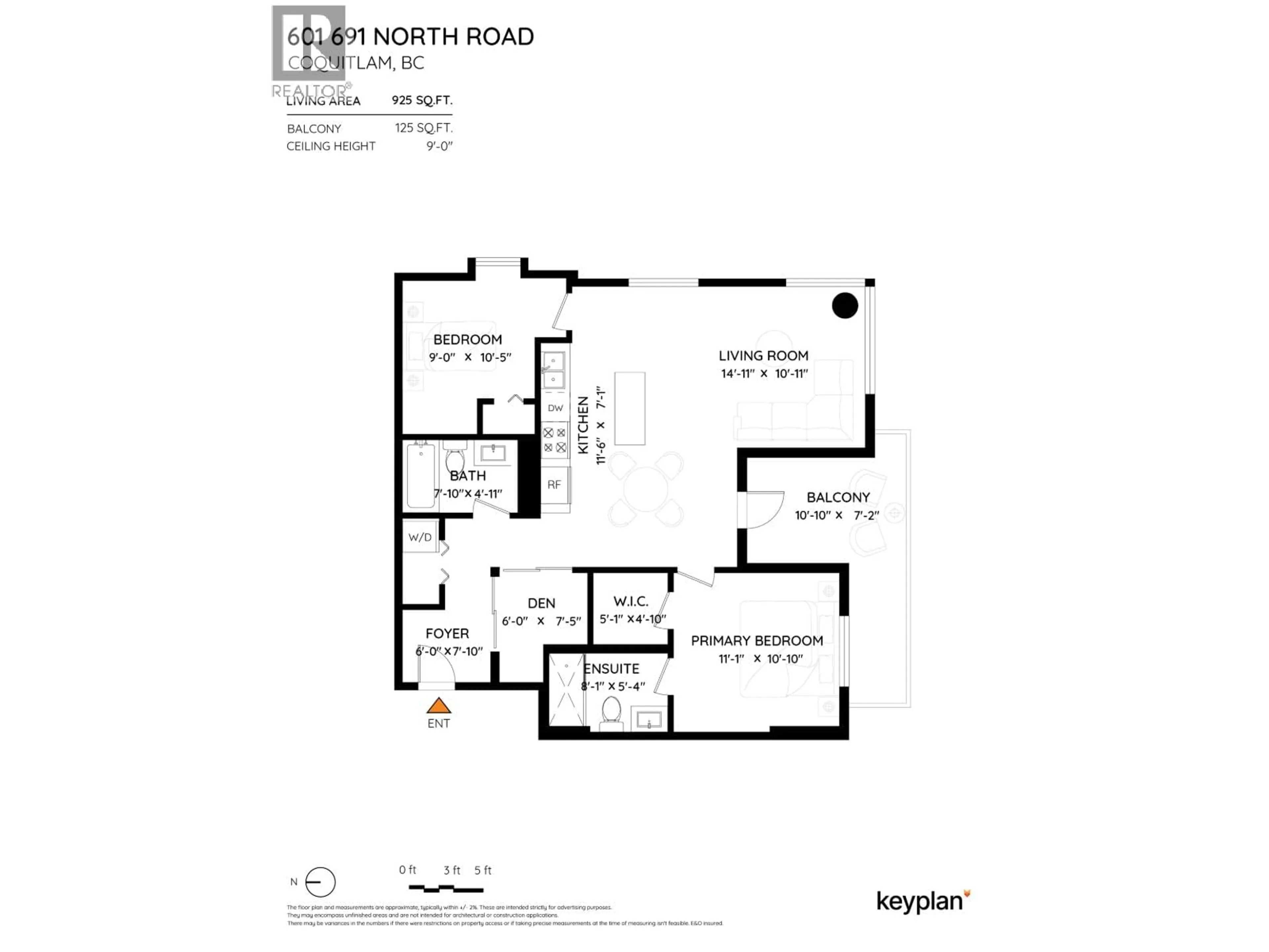 Floor plan for 601 - 691 NORTH ROAD, Coquitlam British Columbia V3J0H9