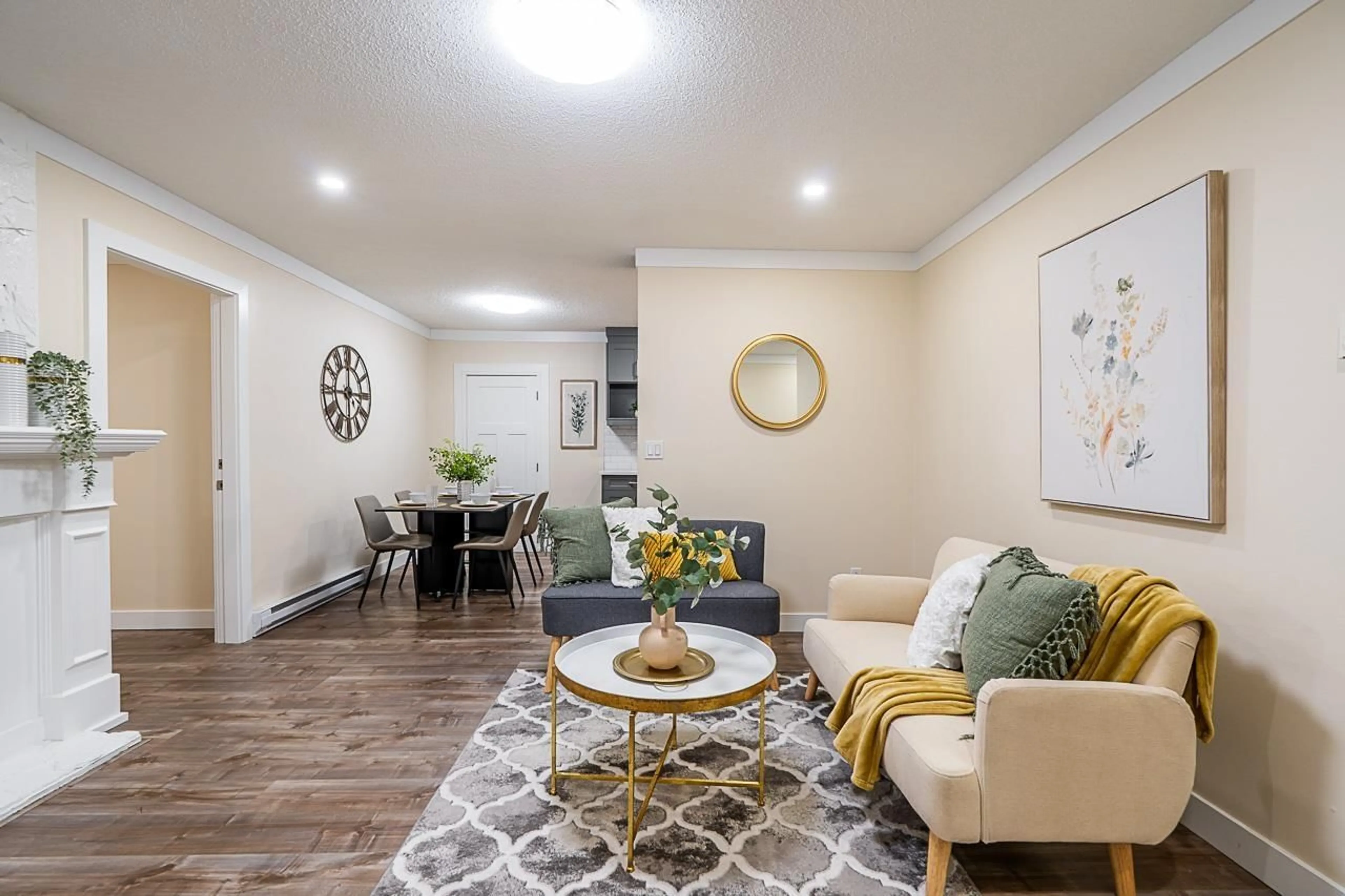 Living room with furniture, wood/laminate floor for 27036 28 AVENUE, Langley British Columbia V4W3E5