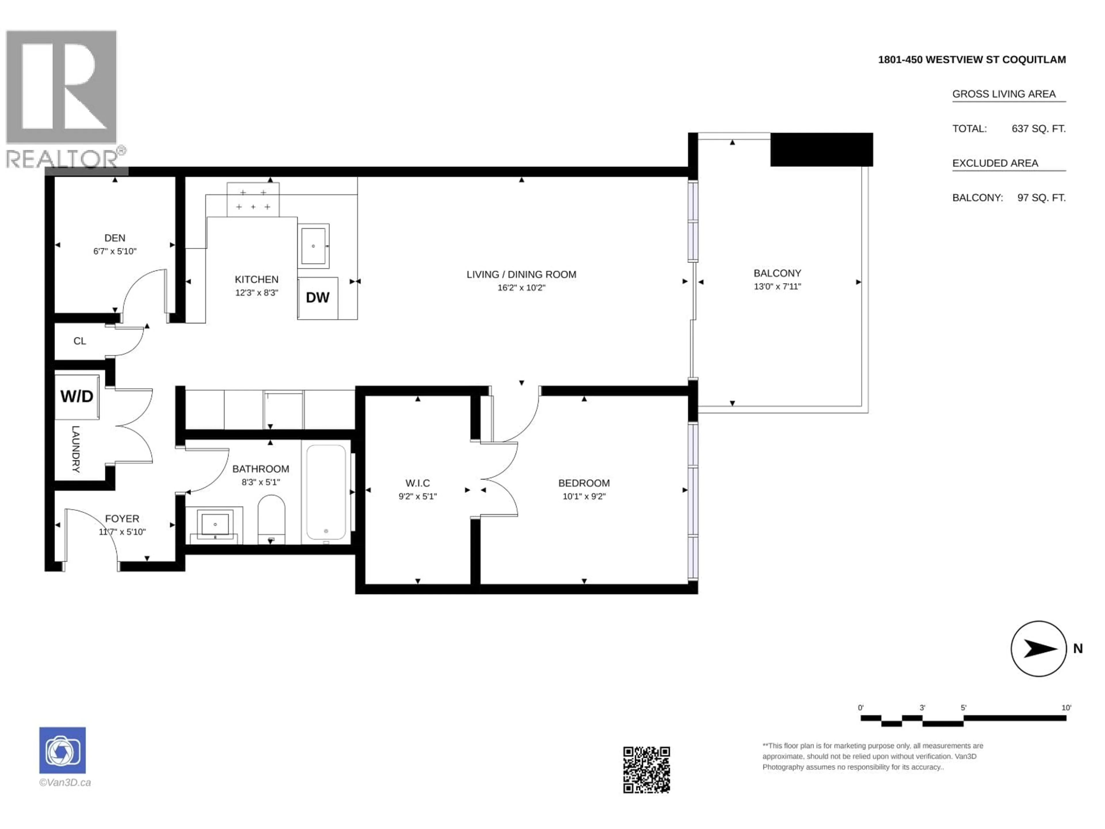 Floor plan for 1801 - 450 WESTVIEW STREET, Coquitlam British Columbia V3K0G3