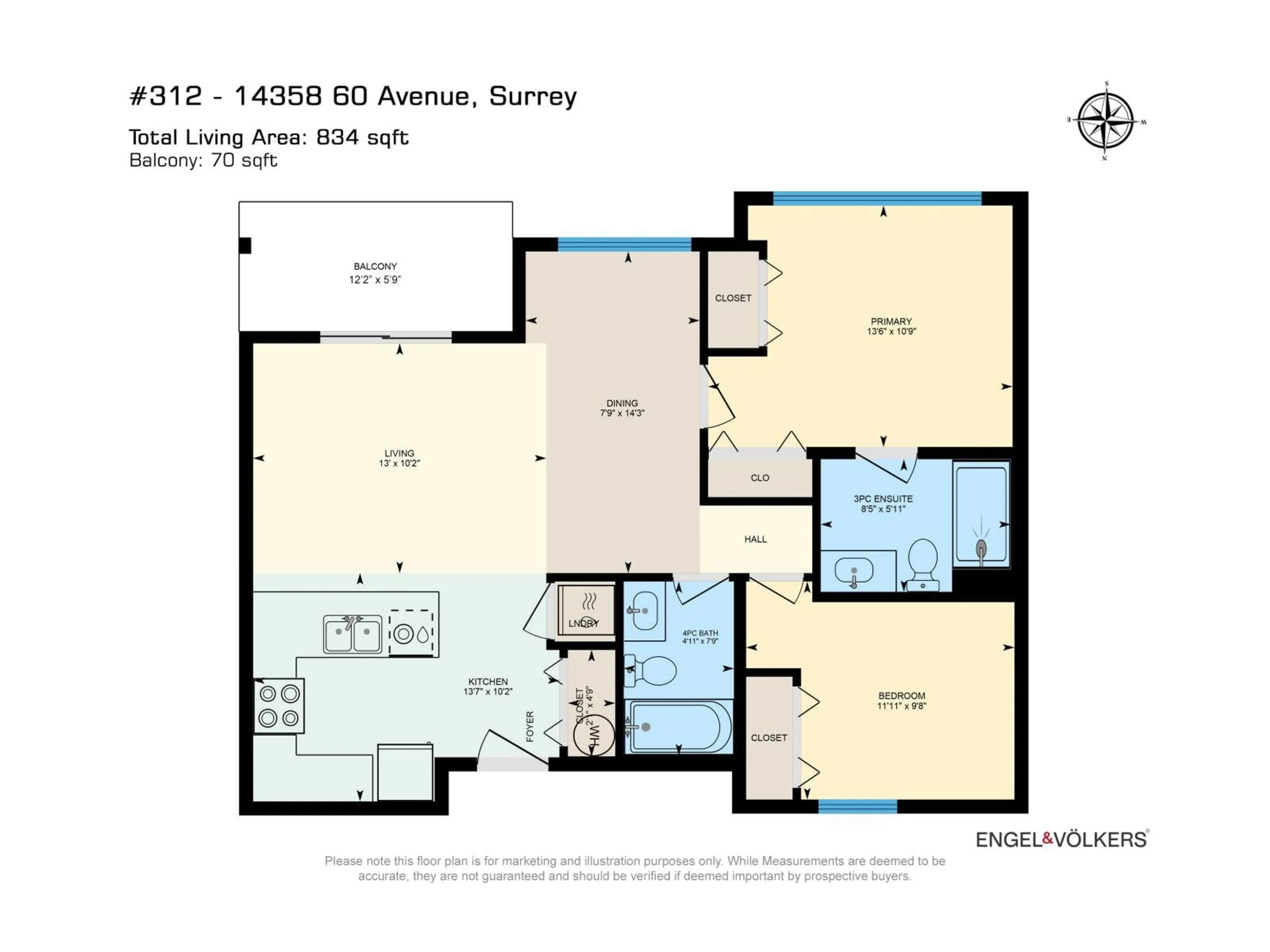 Floor plan for 312 - 14358 60 AVENUE, Surrey British Columbia V3X0G3