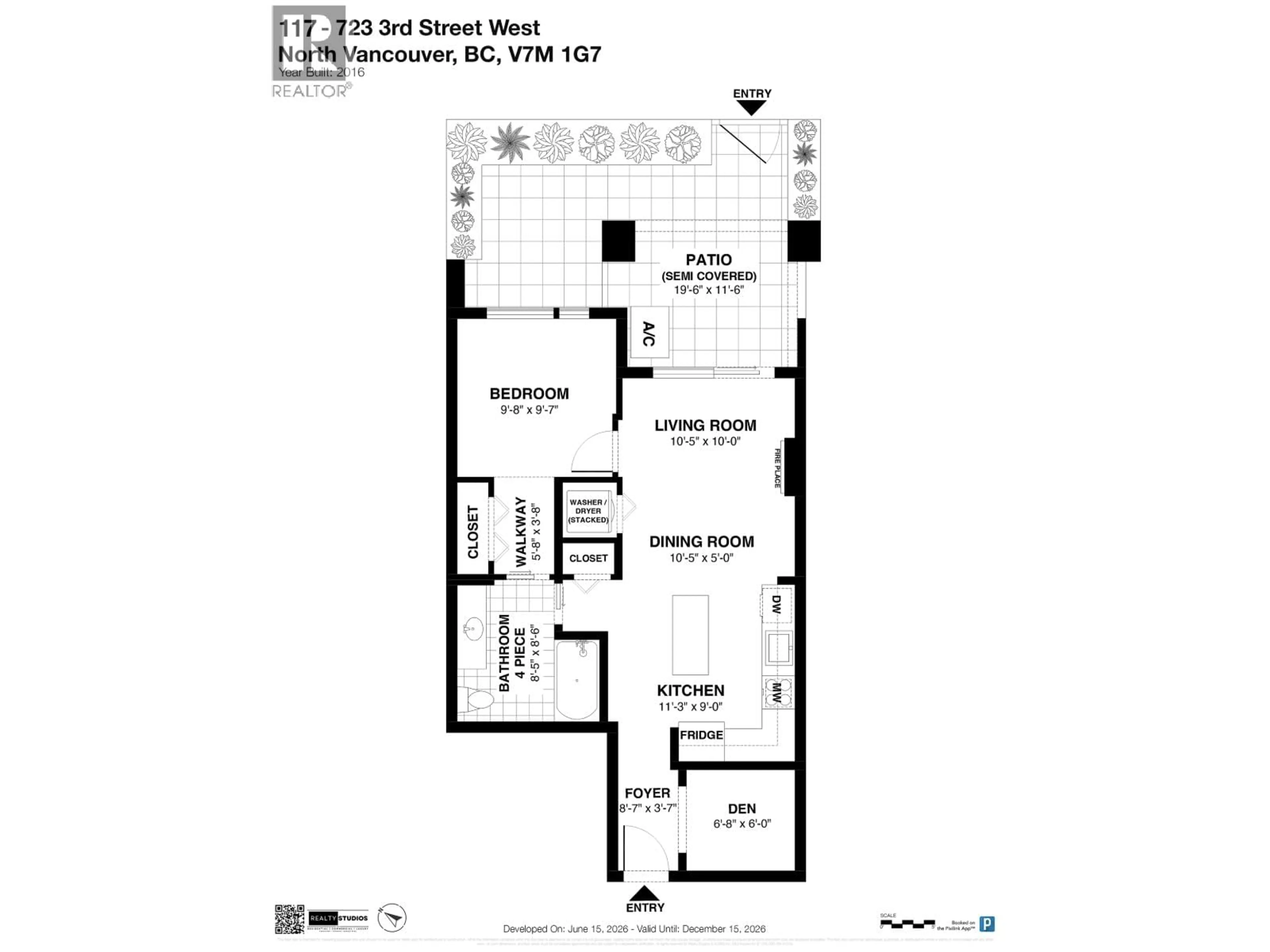 Floor plan for 117 - 723 3RD STREET, North Vancouver British Columbia V7M0E4