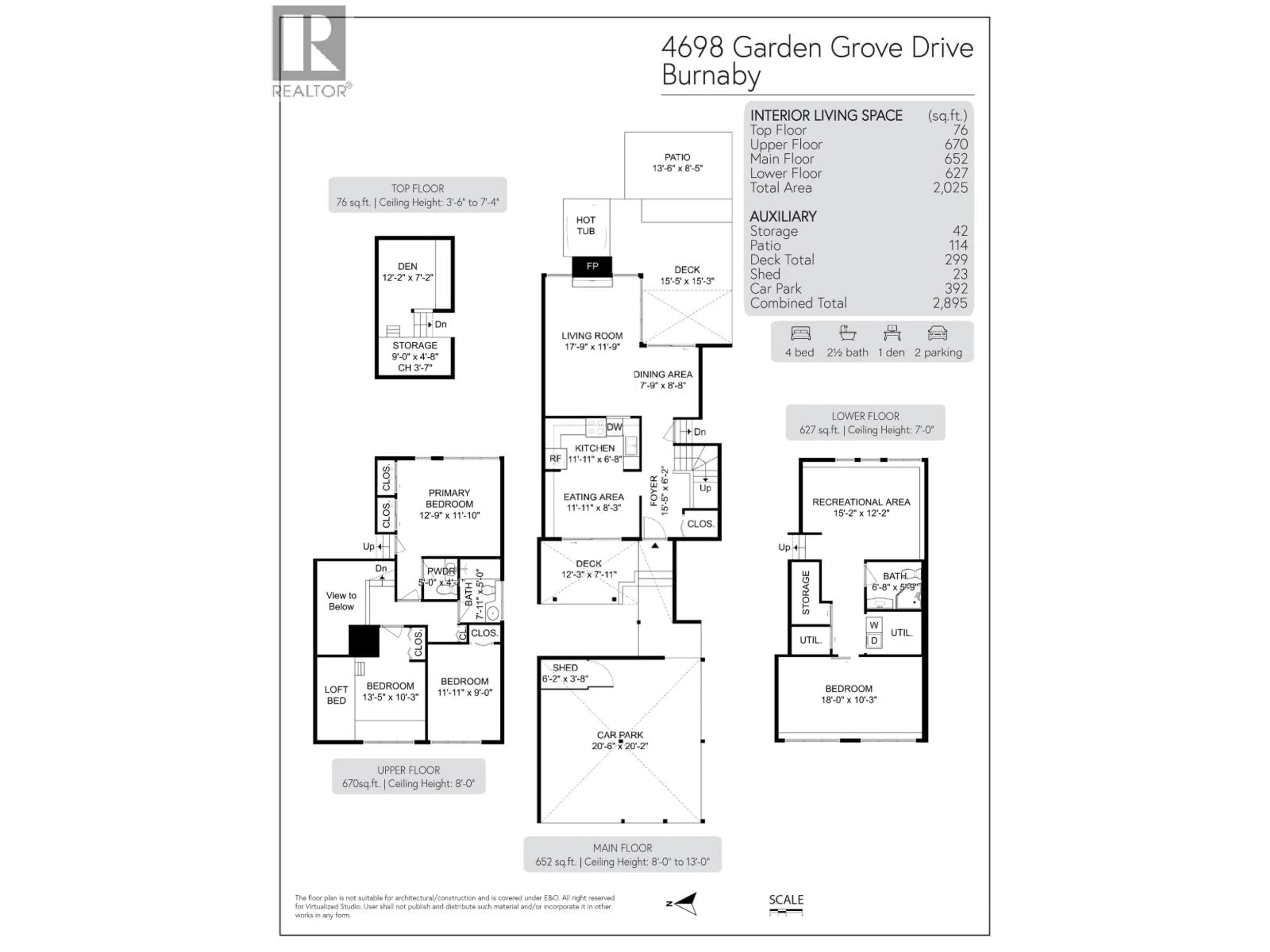Floor plan for 4698 GARDEN GROVE DRIVE, Burnaby British Columbia V5G3V3
