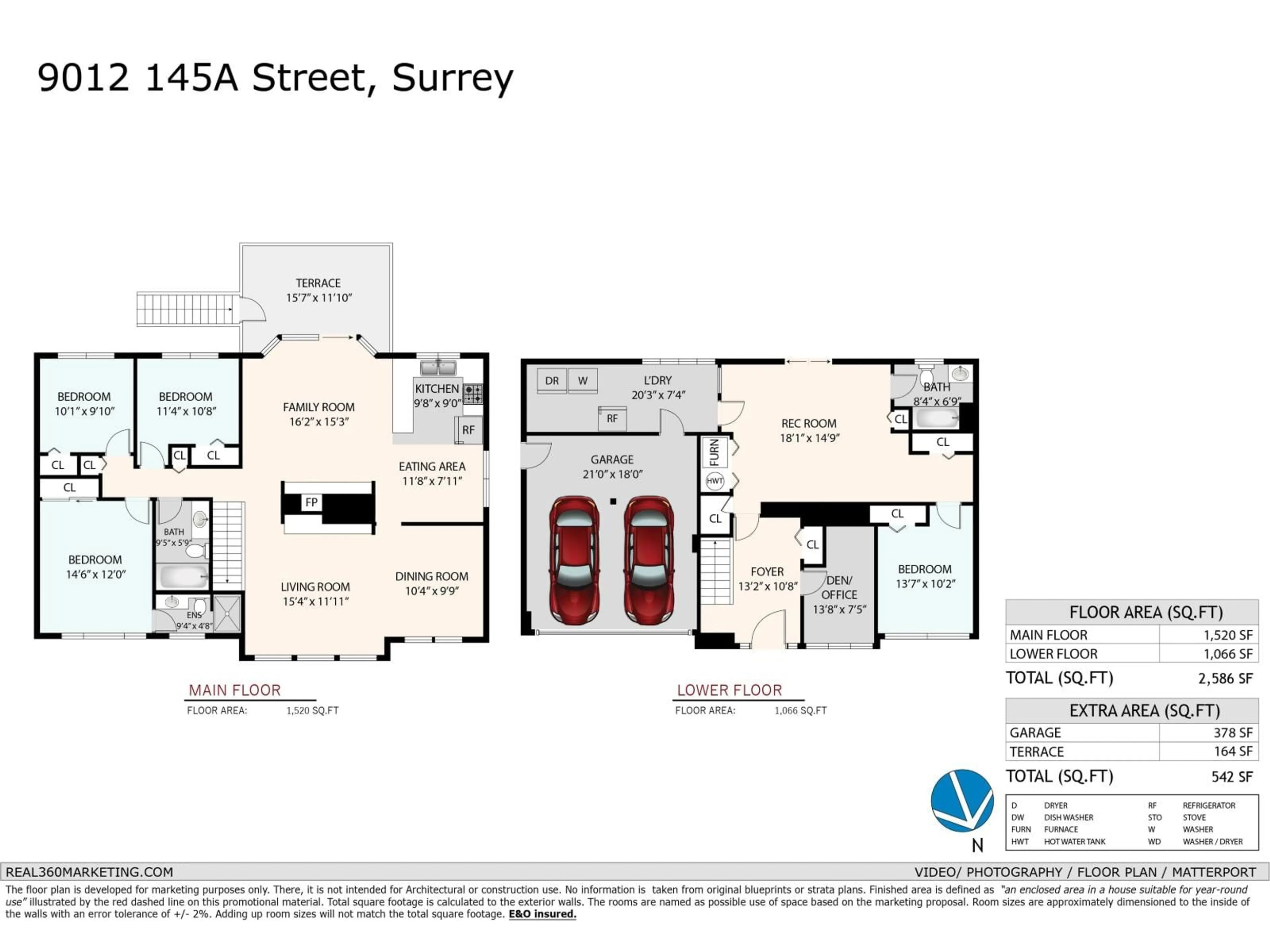 Floor plan for 9012 145A STREET, Surrey British Columbia V3R7Y4