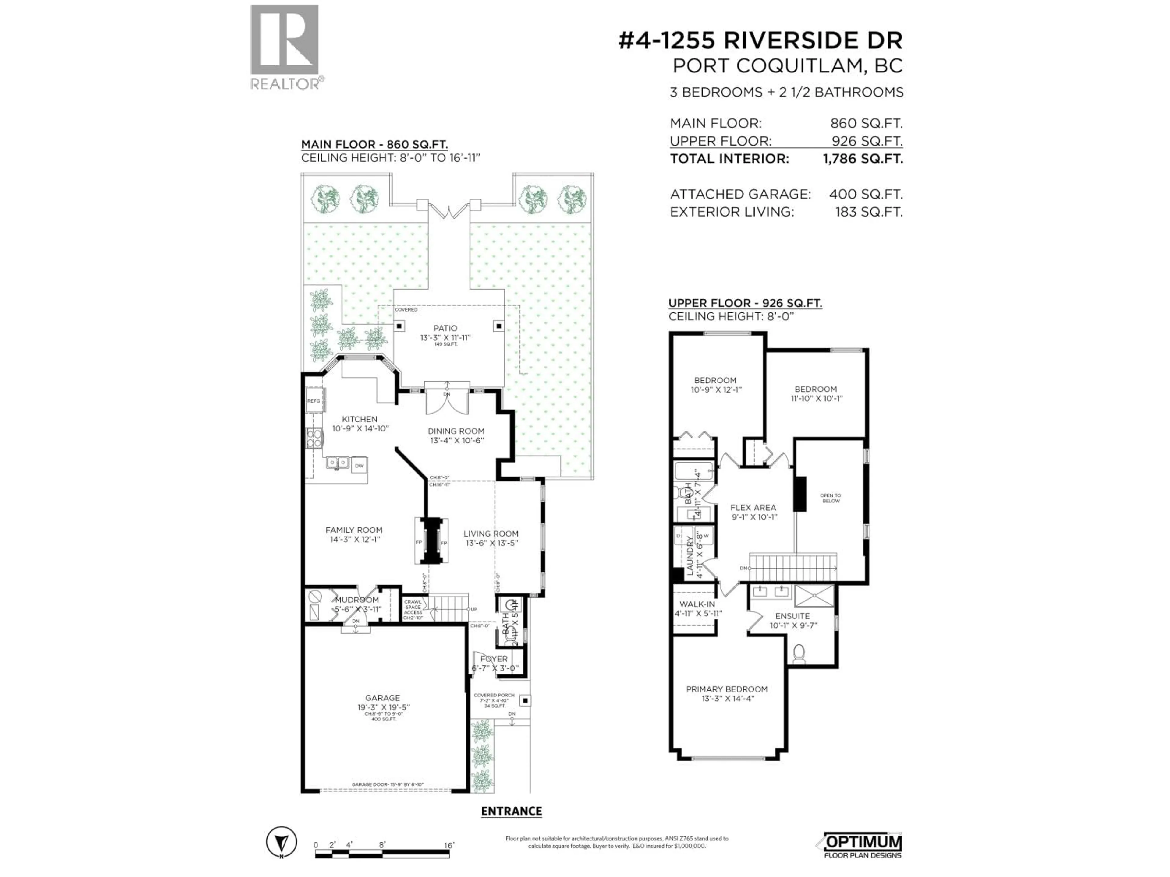 Floor plan for 4 - 1255 RIVERSIDE DRIVE, Port Coquitlam British Columbia V3B7W5