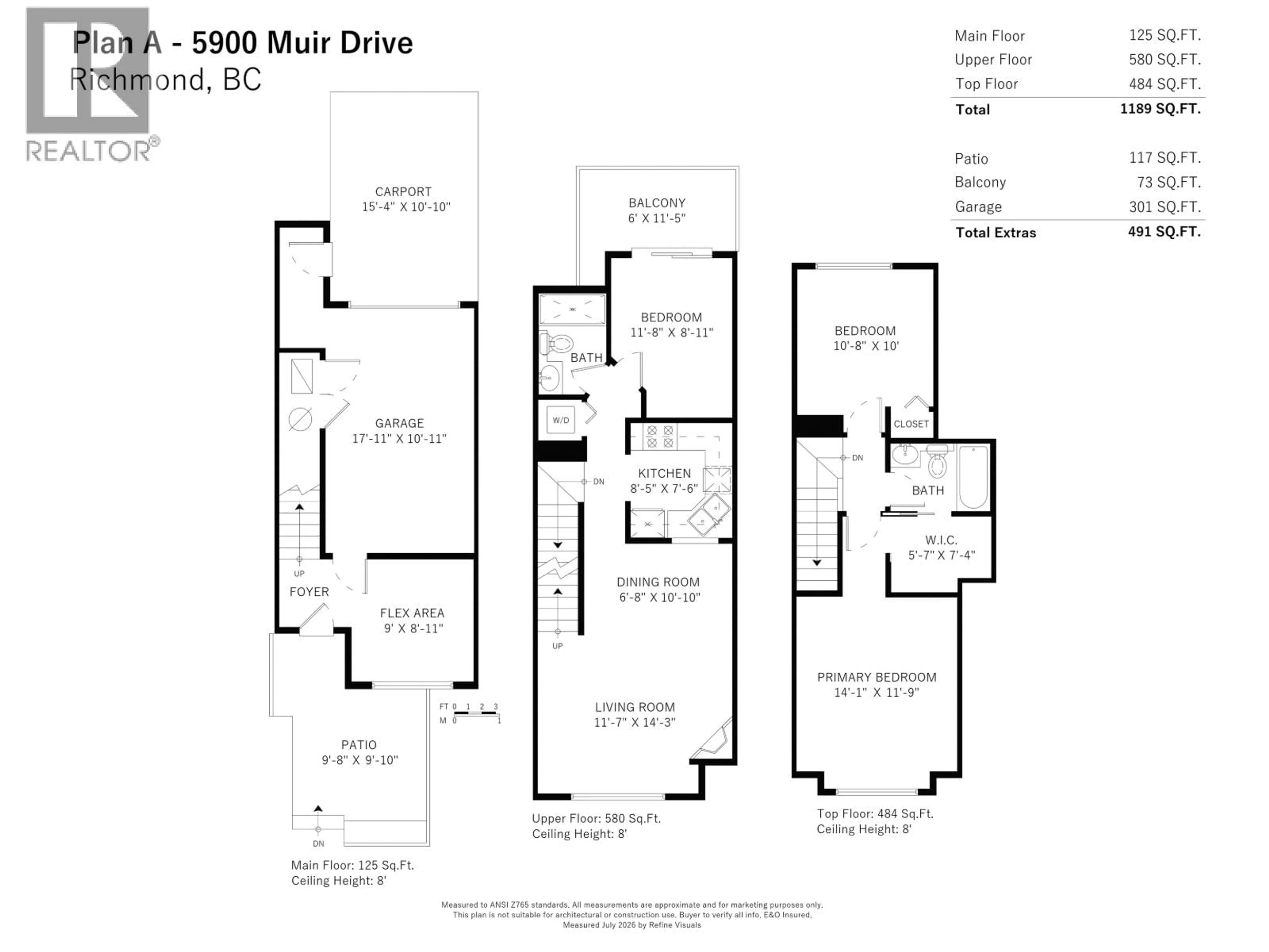 Floor plan for 28 - 5900 MUIR DRIVE, Richmond British Columbia V6V2Y8