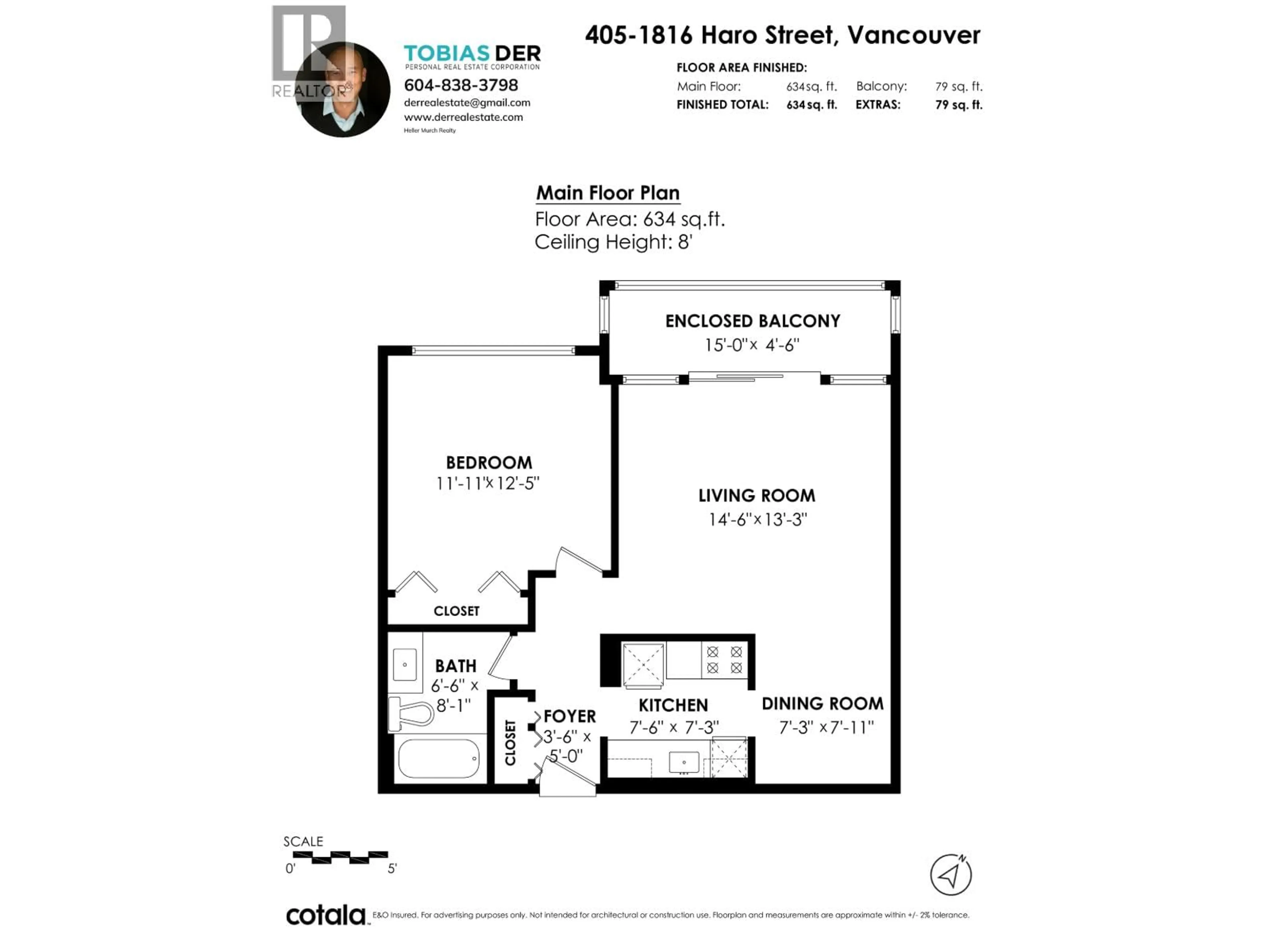 Floor plan for 405 - 1816 HARO STREET, Vancouver British Columbia V6G2Y7