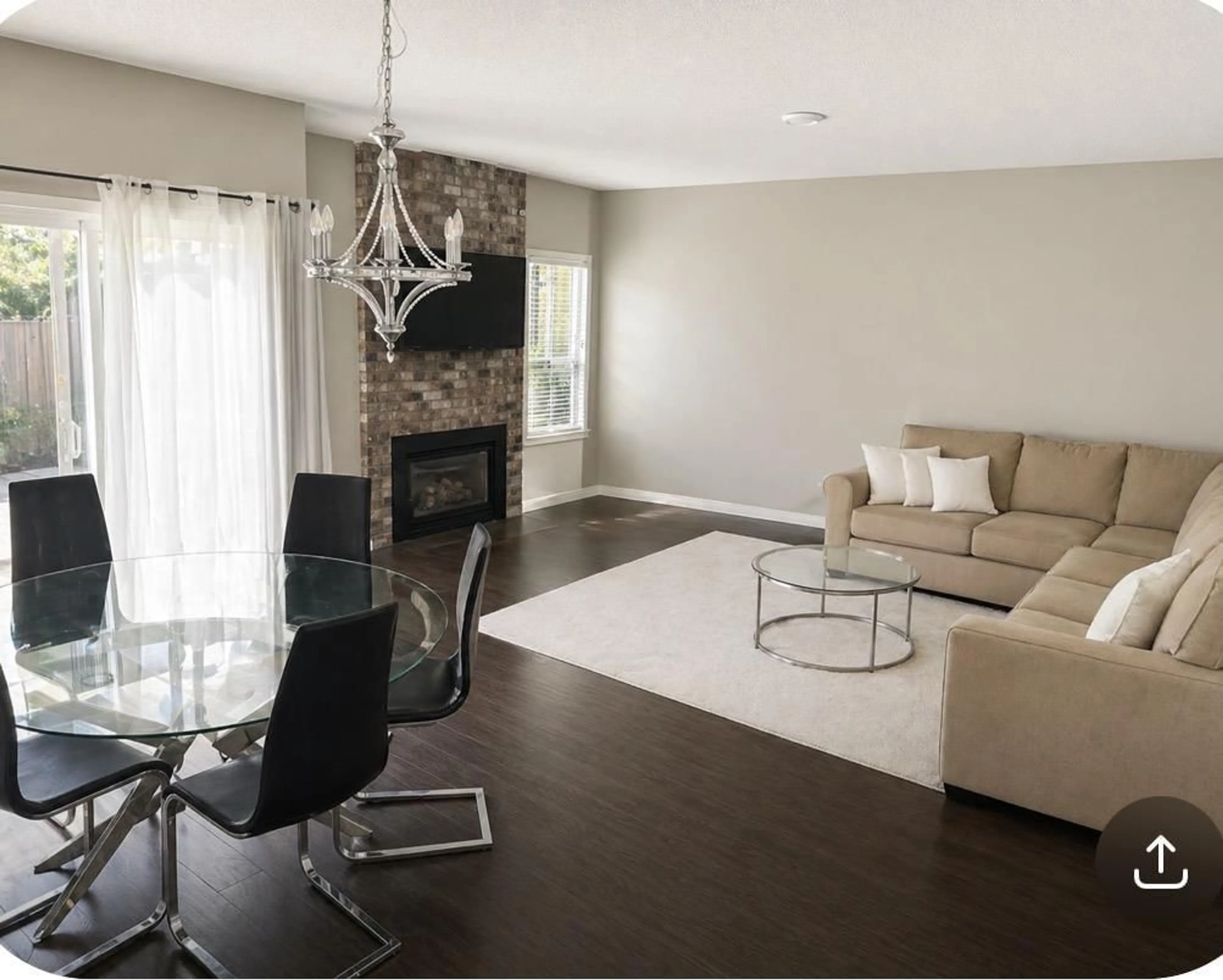 Living room with furniture, wood/laminate floor for 2020 156A STREET, Surrey British Columbia V4A6S3