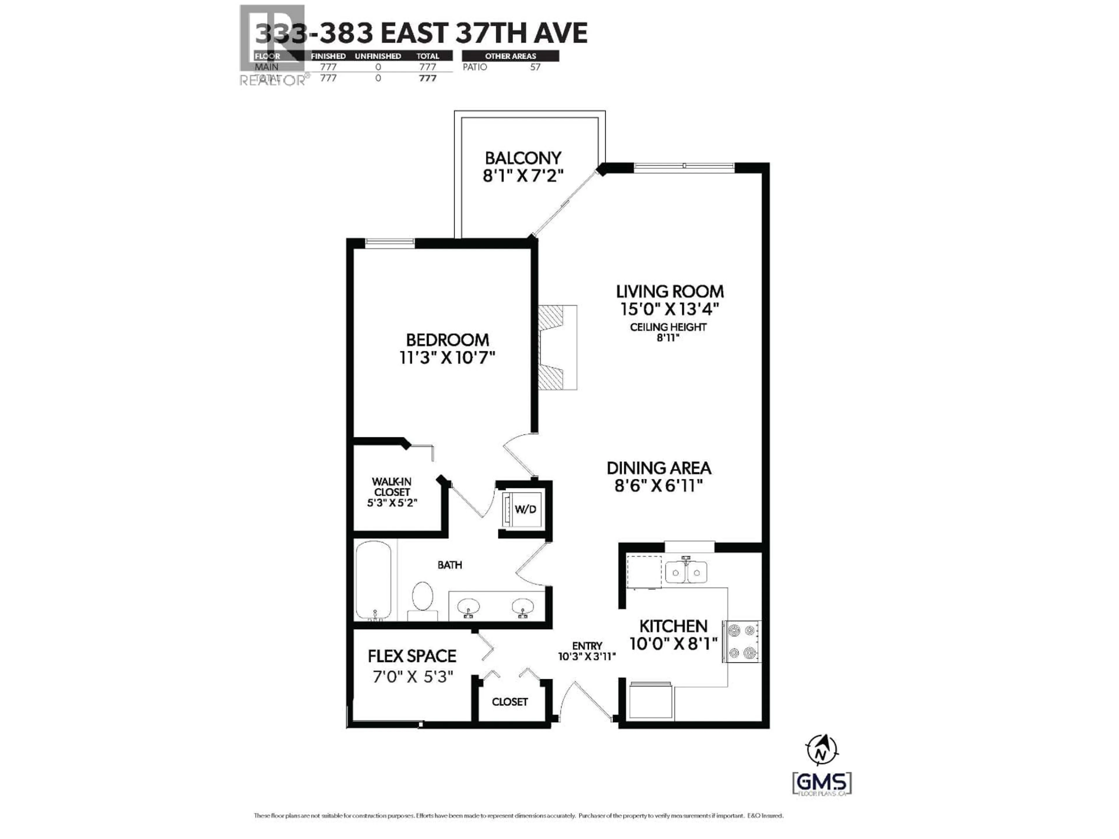 Floor plan for 333 - 383 37TH AVENUE, Vancouver British Columbia V5W4C1