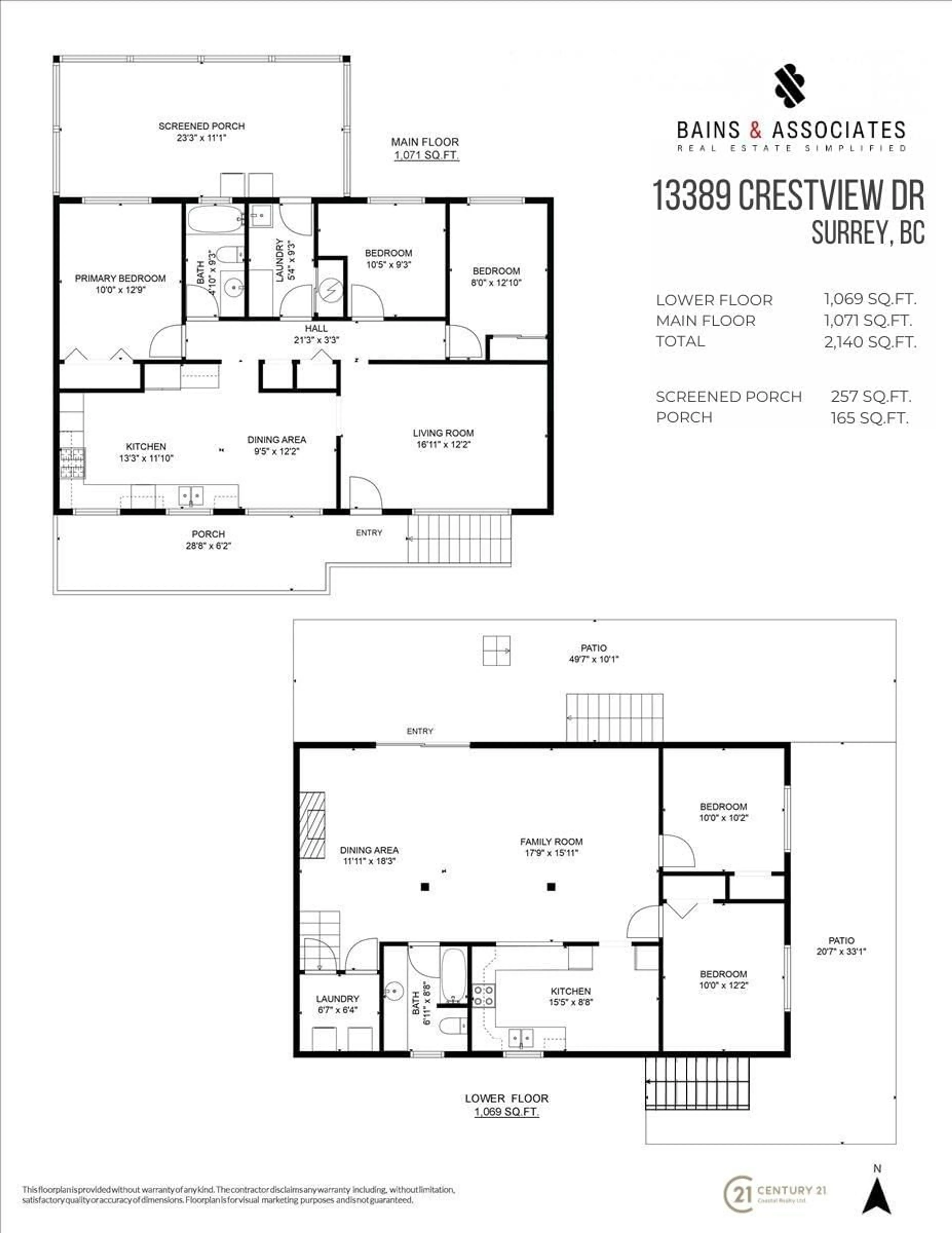 Floor plan for 13389 CRESTVIEW DRIVE, Surrey British Columbia V3R6V3