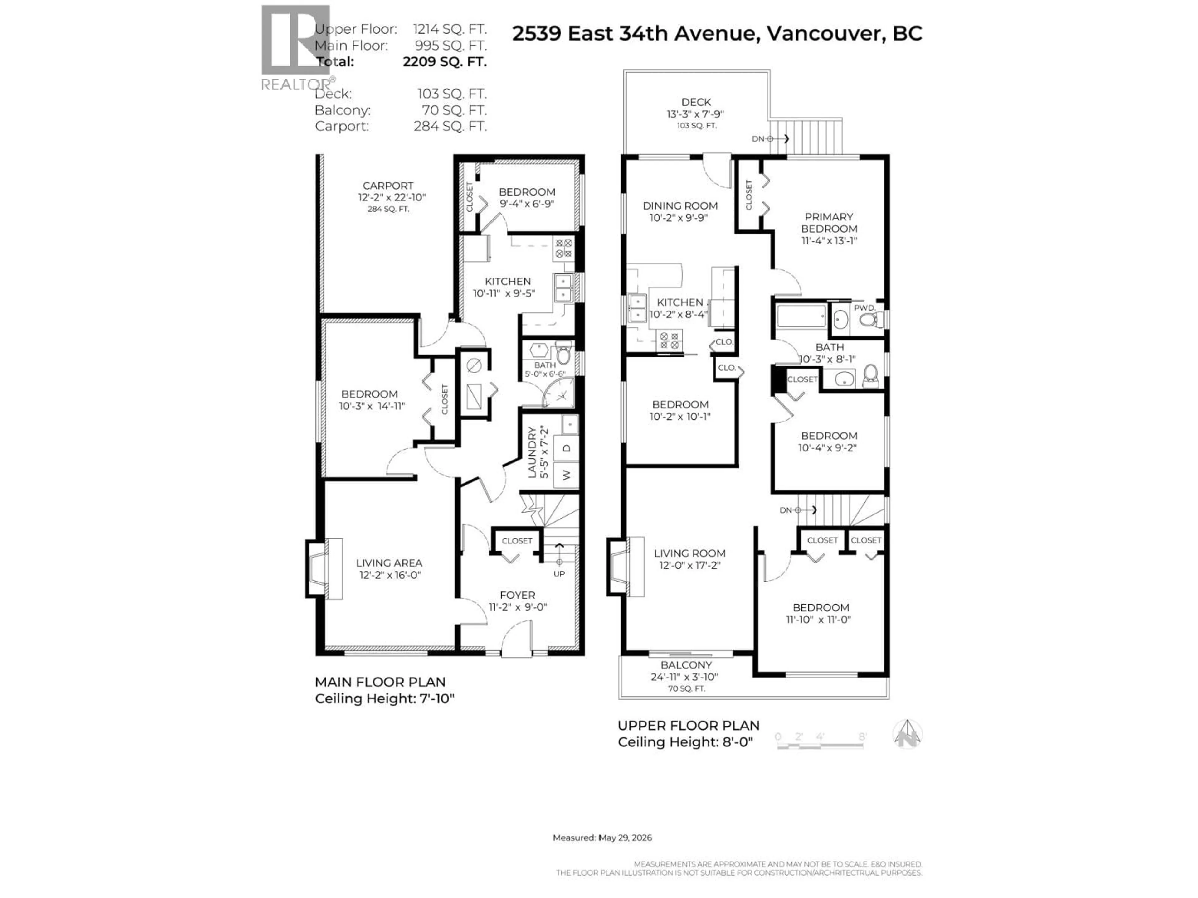 Floor plan for 2539 34TH AVENUE, Vancouver British Columbia V5R2T1