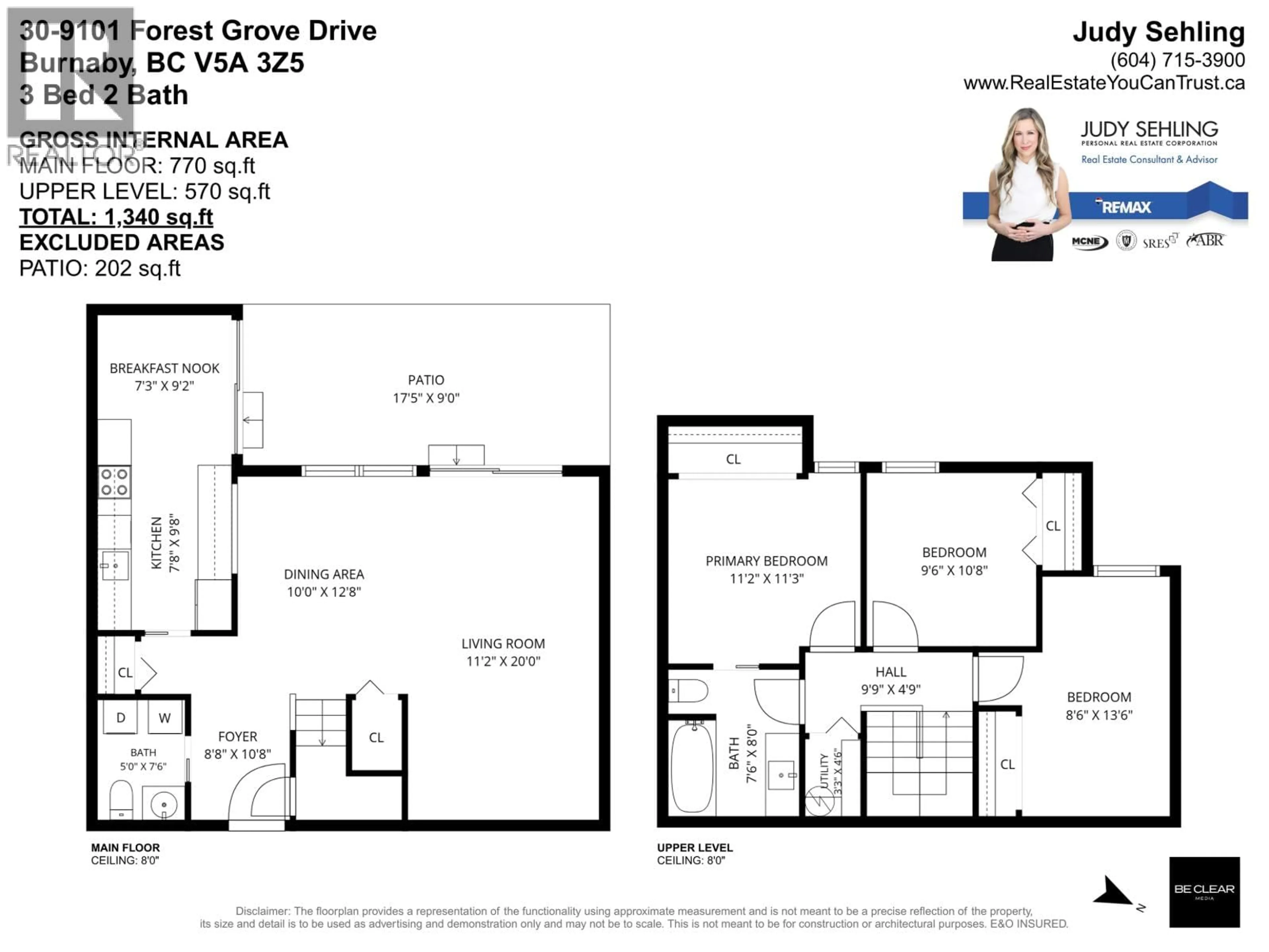 Floor plan for 30 - 9101 FOREST GROVE DRIVE, Burnaby British Columbia V5A3Z5