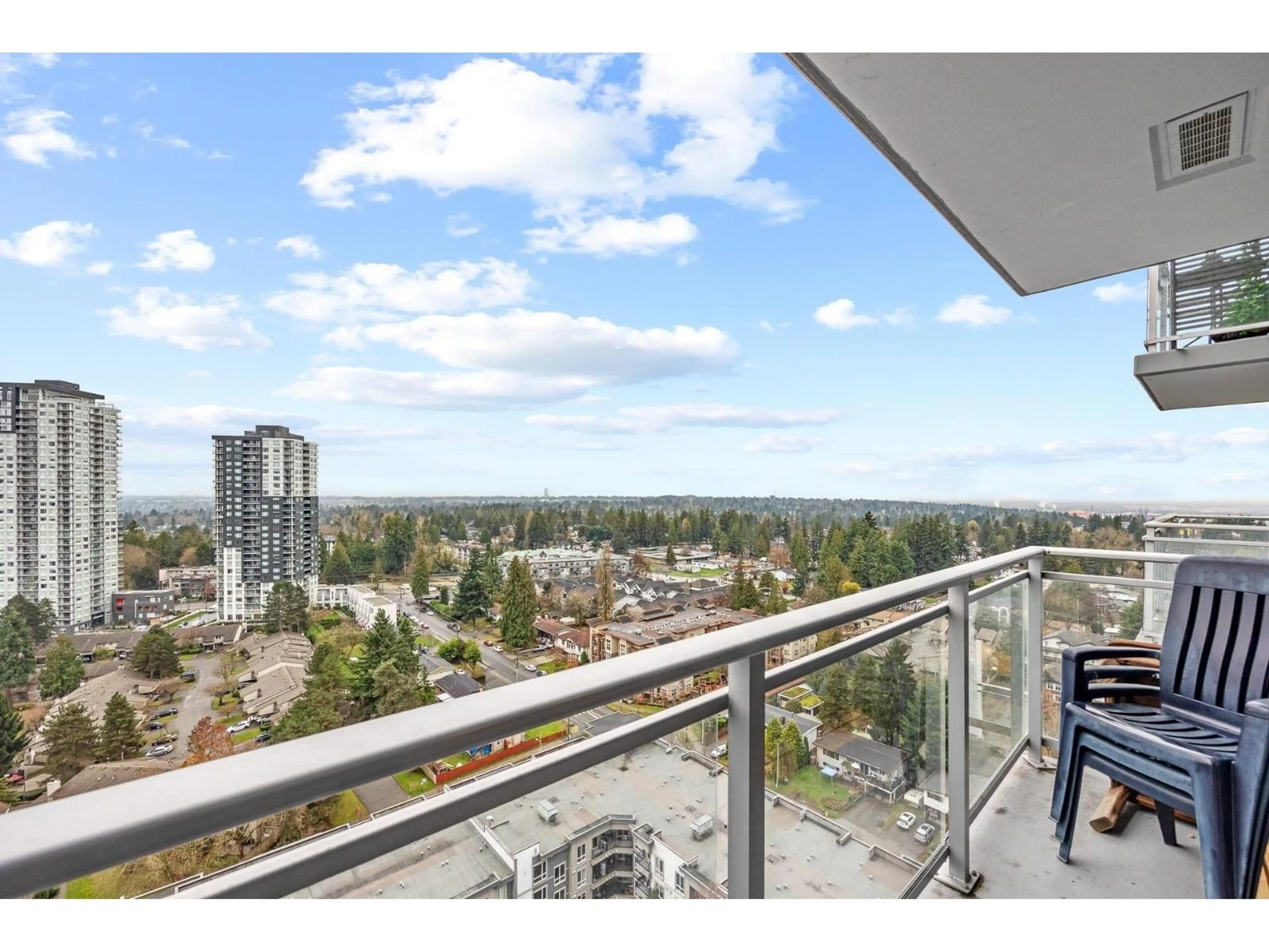 Balcony in the apartment, city buildings view from balcony for 2511 - 13325 102A AVENUE, Surrey British Columbia V3T0J5
