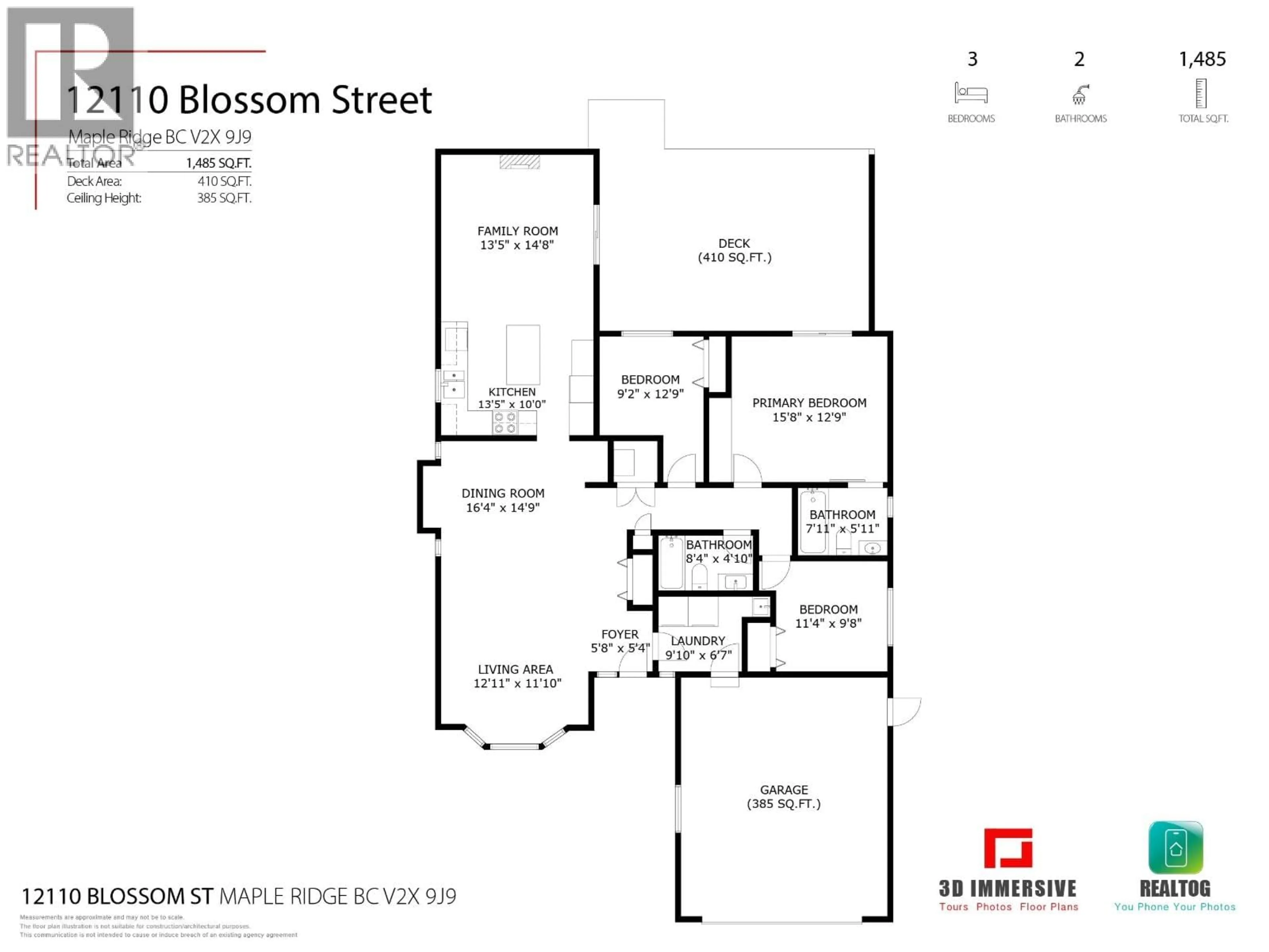 Floor plan for 12110 BLOSSOM STREET, Maple Ridge British Columbia V2X9J9