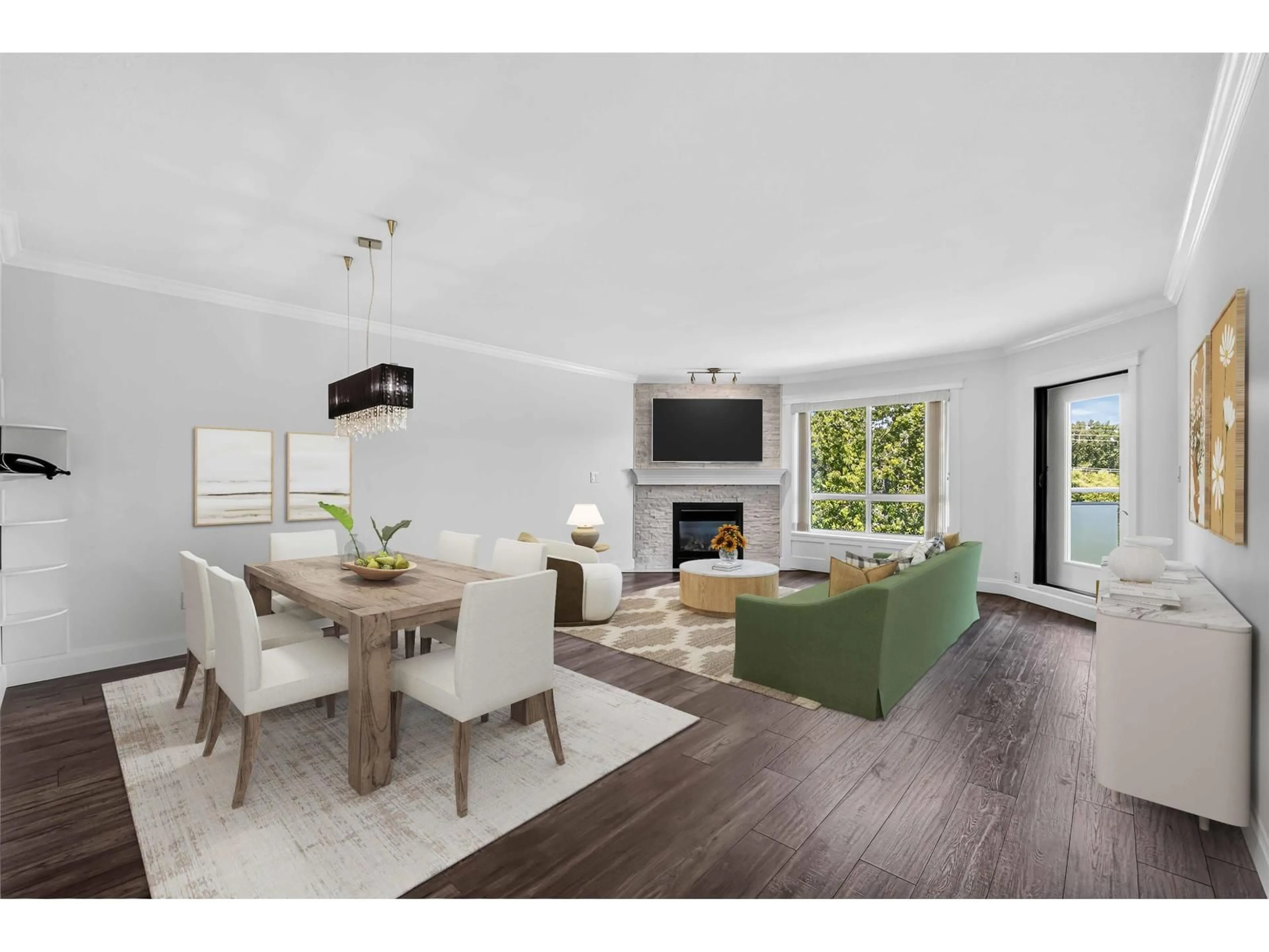 Living room with furniture, wood/laminate floor for 404 - 13680 84 AVENUE, Surrey British Columbia V3W0T6