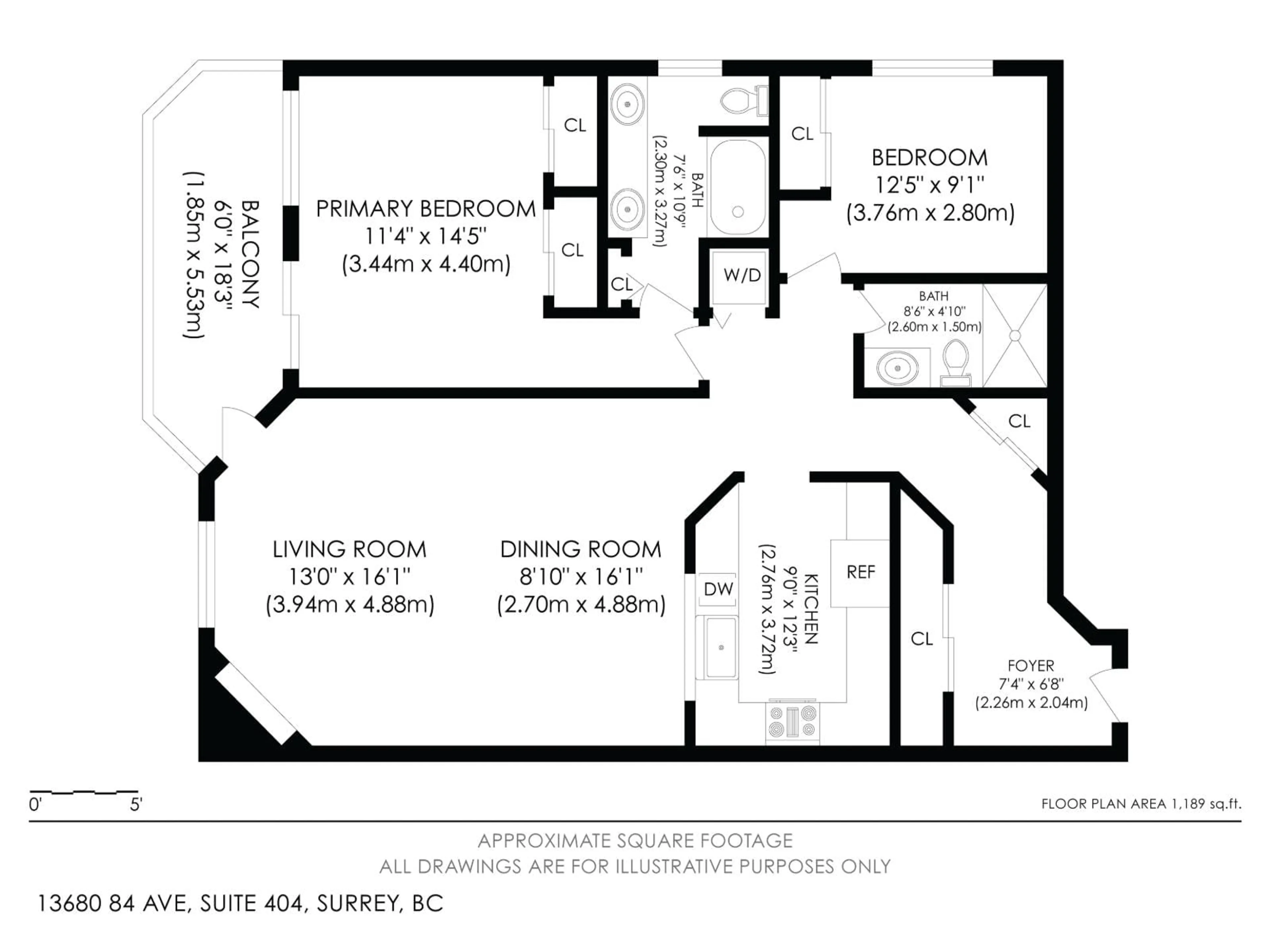 Floor plan for 404 - 13680 84 AVENUE, Surrey British Columbia V3W0T6