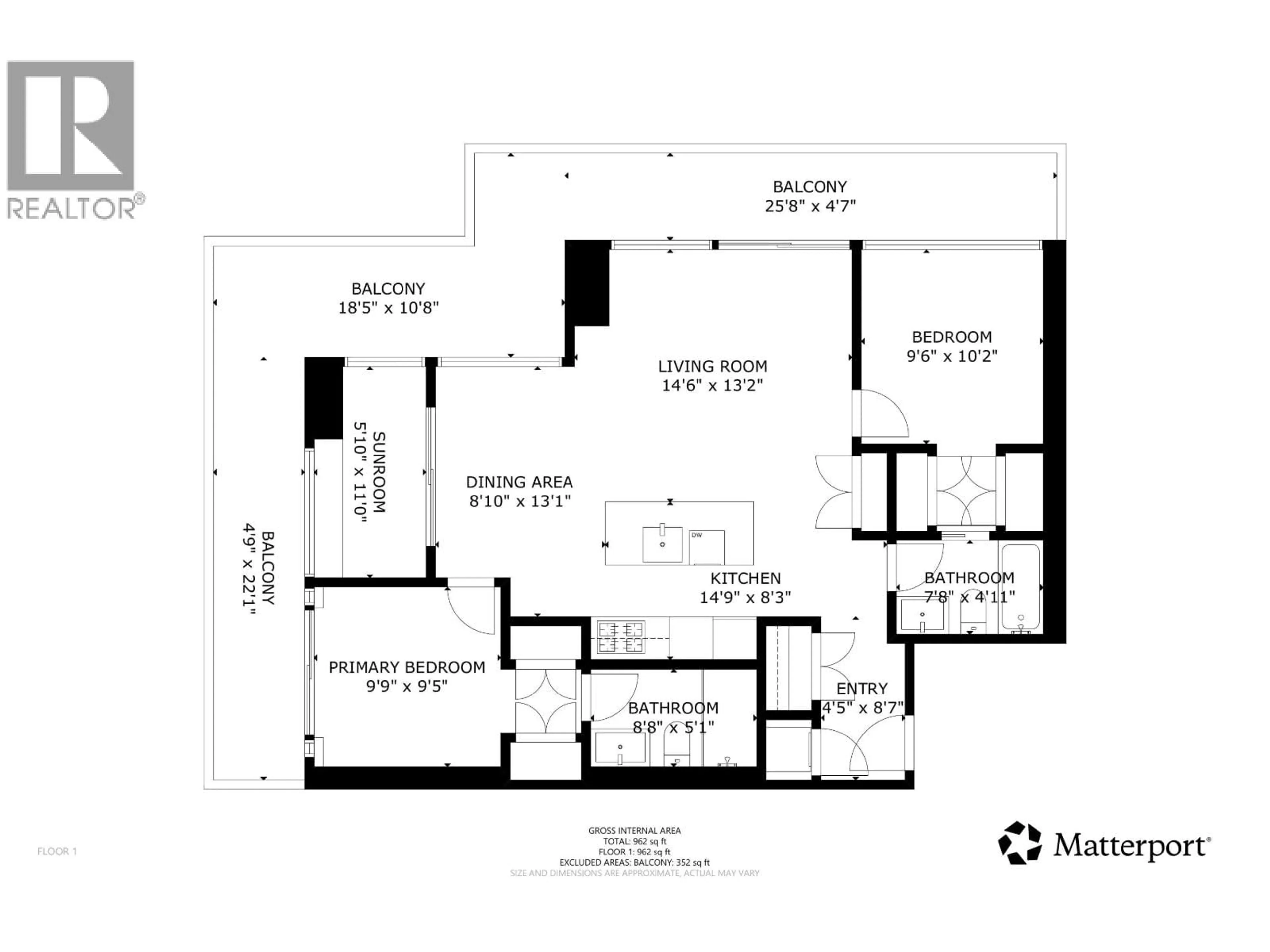 Floor plan for 1907 - 6288 CASSIE AVENUE, Burnaby British Columbia V5H0H7