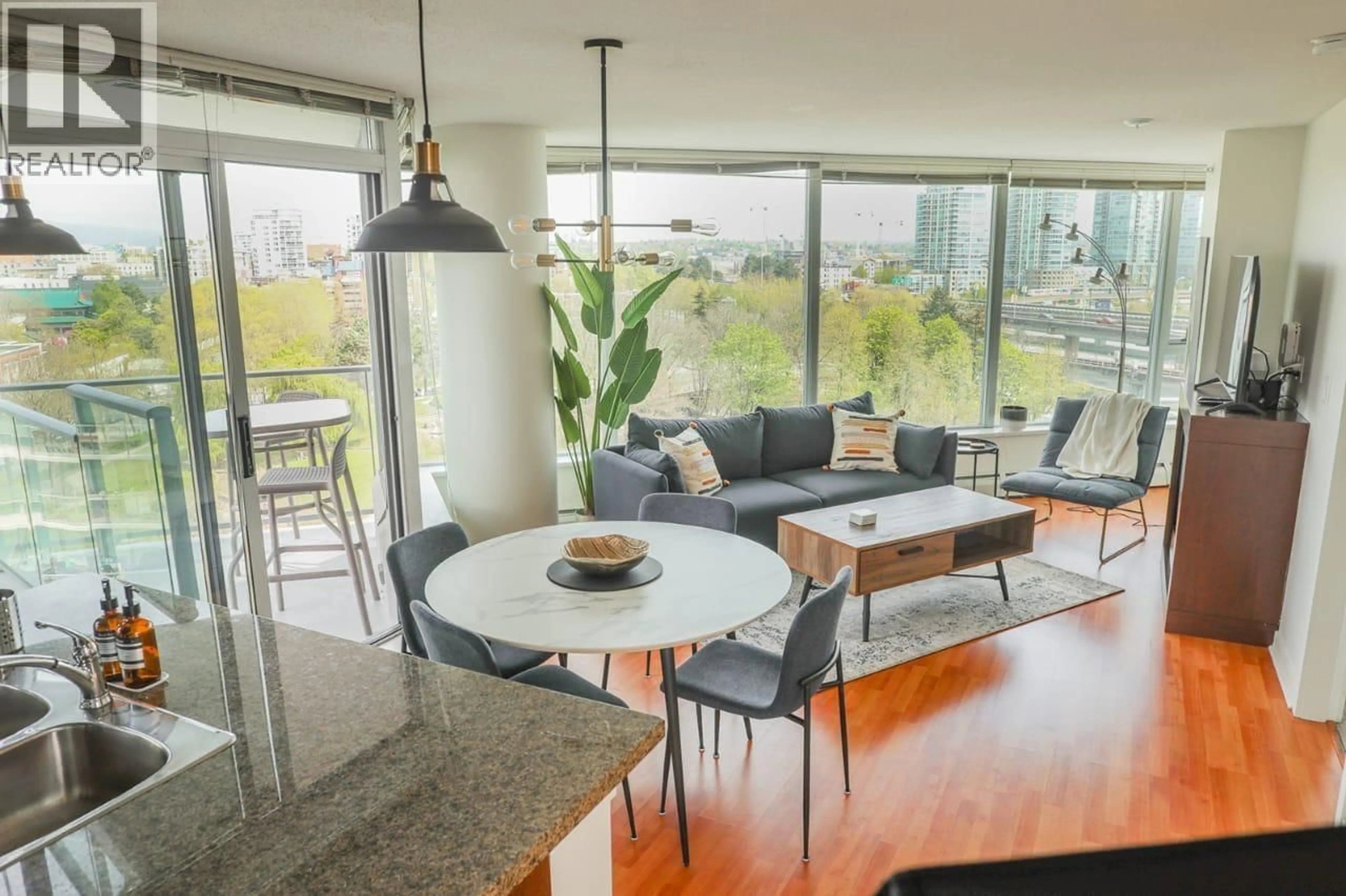 Living room with furniture, cement floor for 1009 - 688 ABBOTT STREET, Vancouver British Columbia V6B0B9