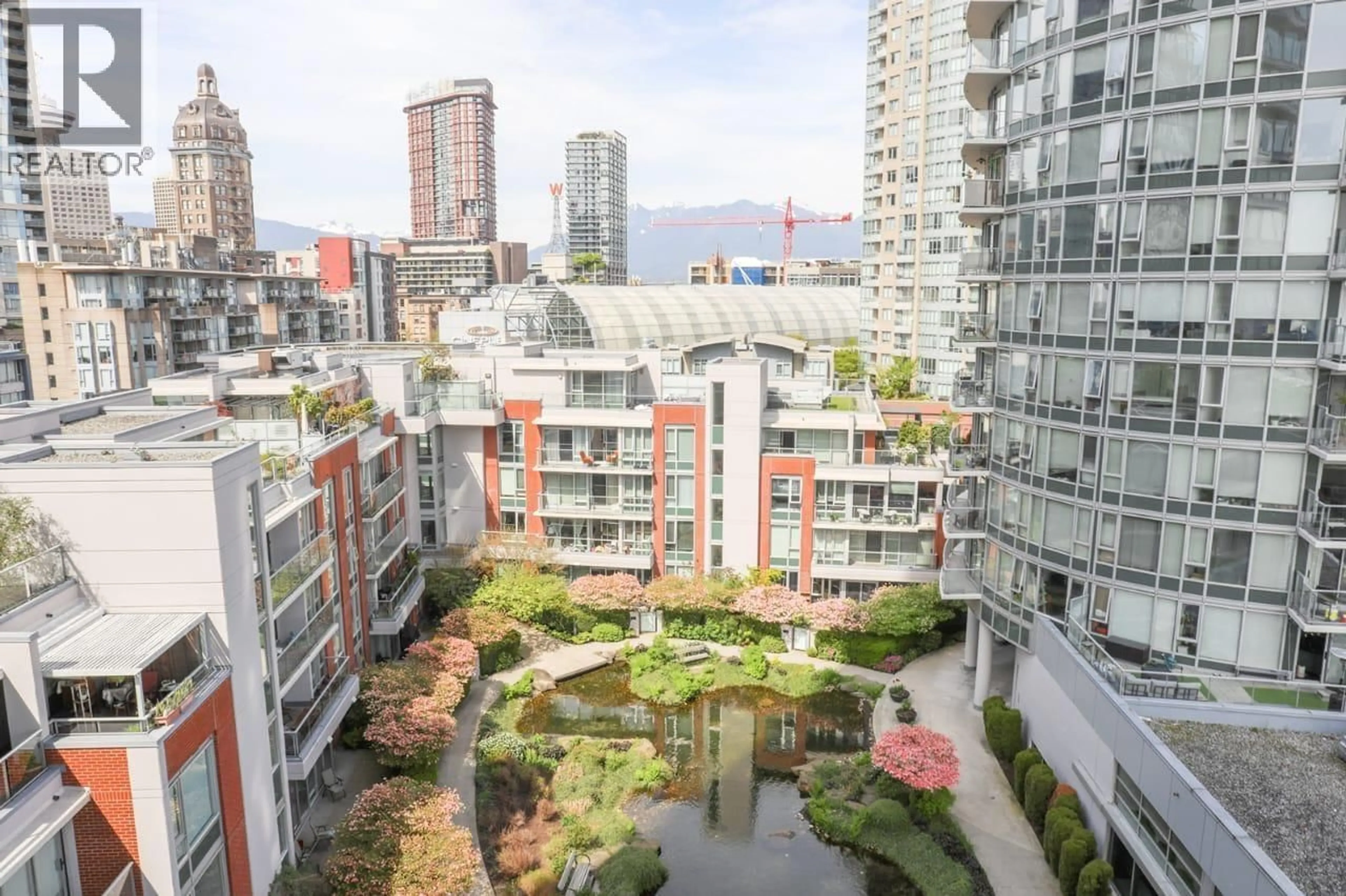 Patio, city buildings view from balcony for 1009 - 688 ABBOTT STREET, Vancouver British Columbia V6B0B9