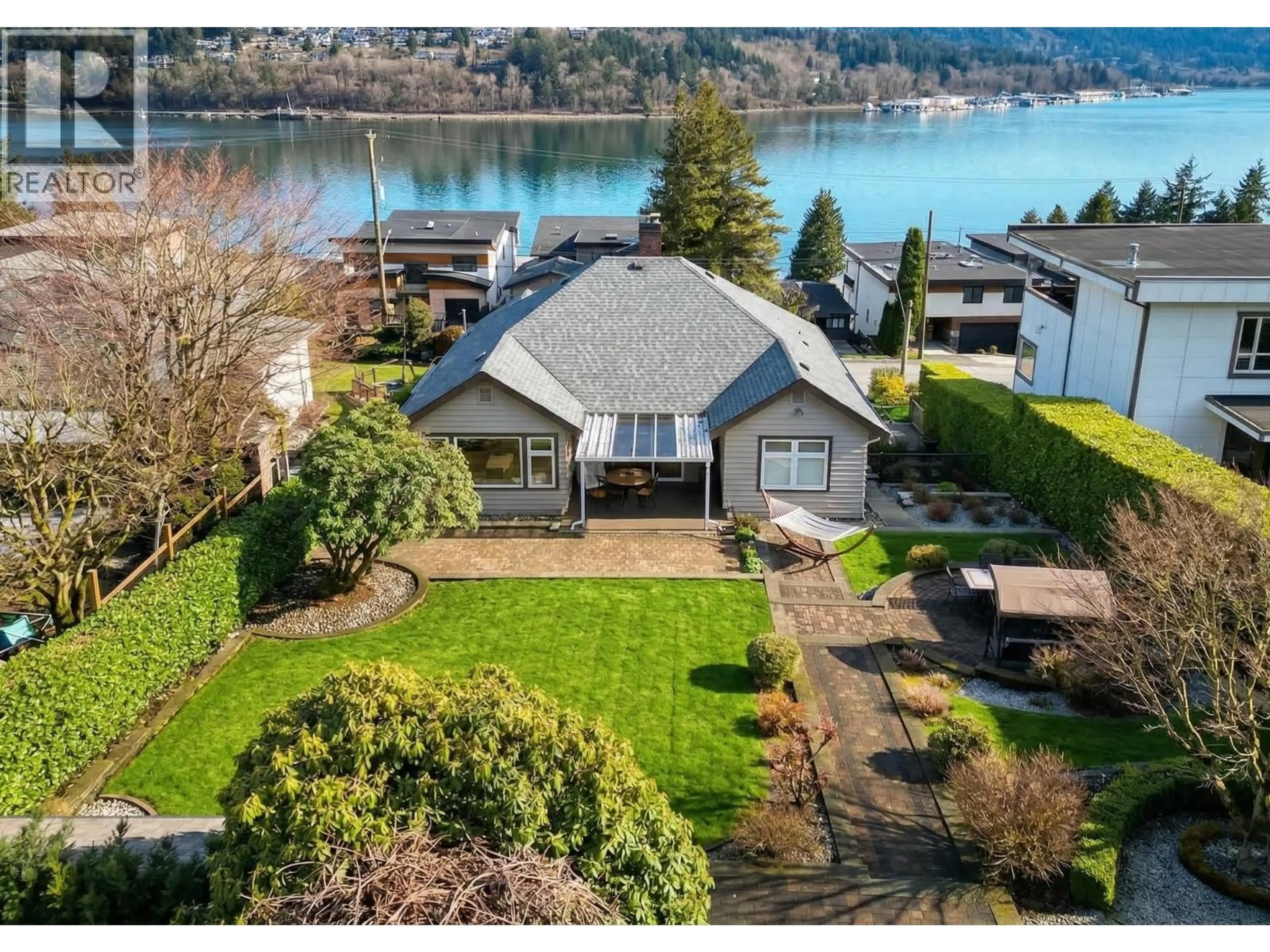 A pic from outside/outdoor area/front of a property/back of a property/a pic from drone, water/lake/river/ocean view for 1227 IOCO ROAD, Port Moody British Columbia V3H2W9
