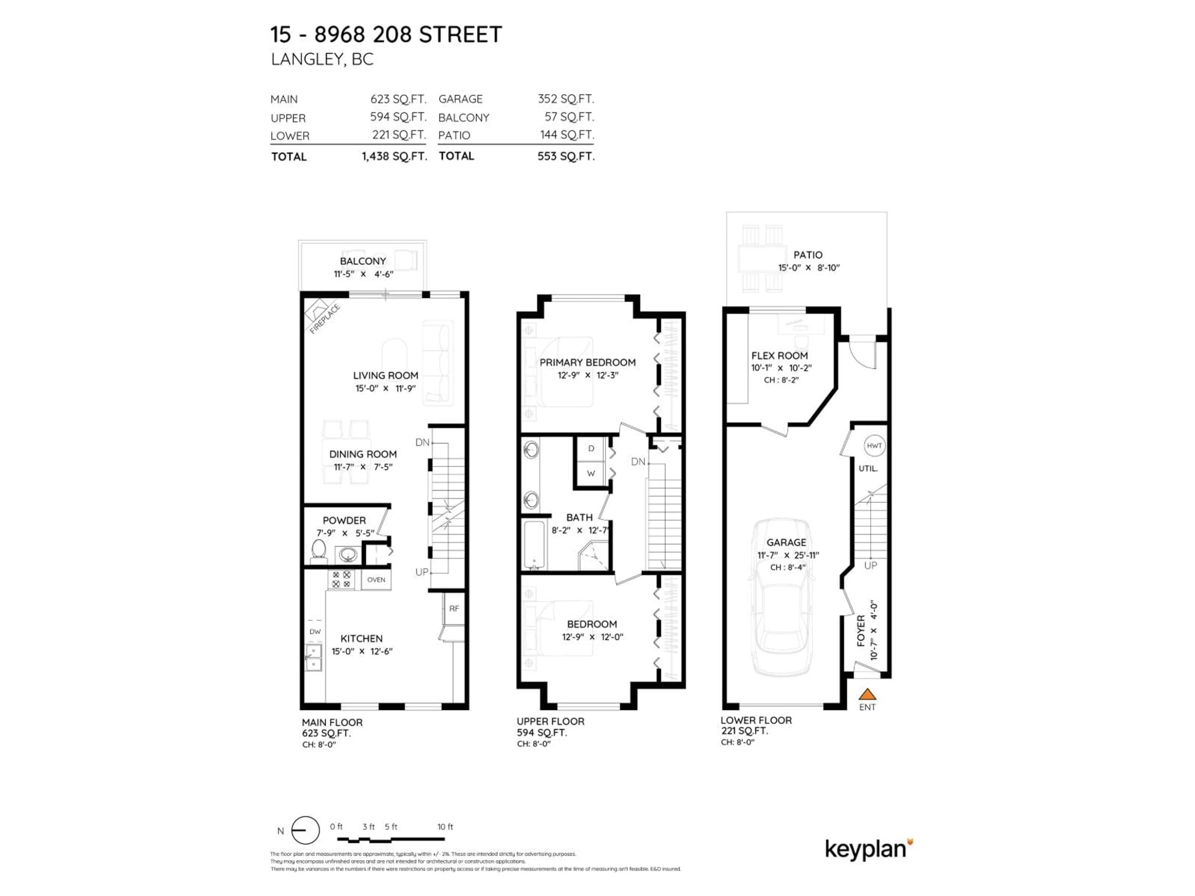 Floor plan for 15 - 8968 208 STREET, Langley British Columbia V1M4C5