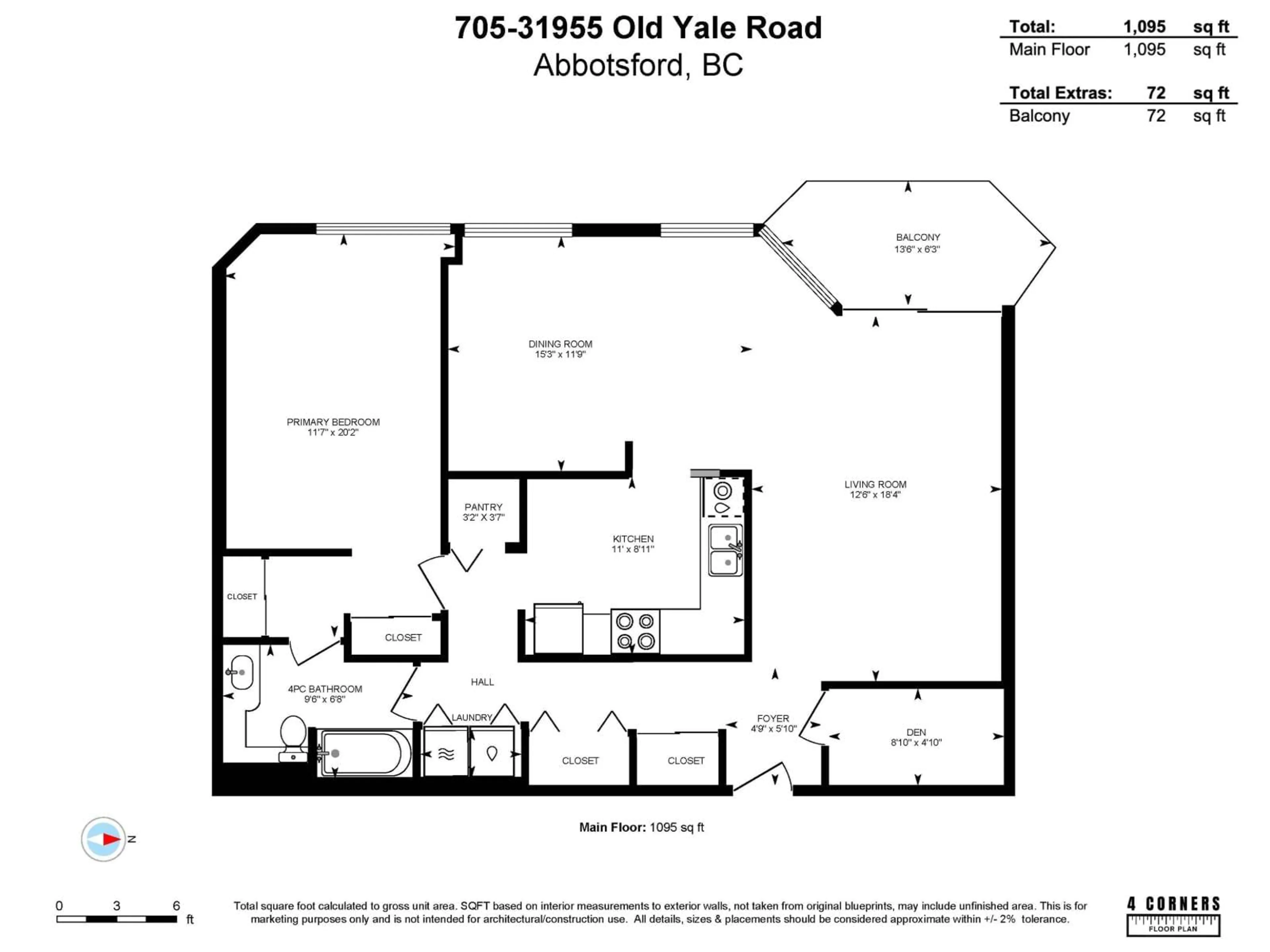 Floor plan for 705 - 31955 OLD YALE ROAD, Abbotsford British Columbia V2T4N1