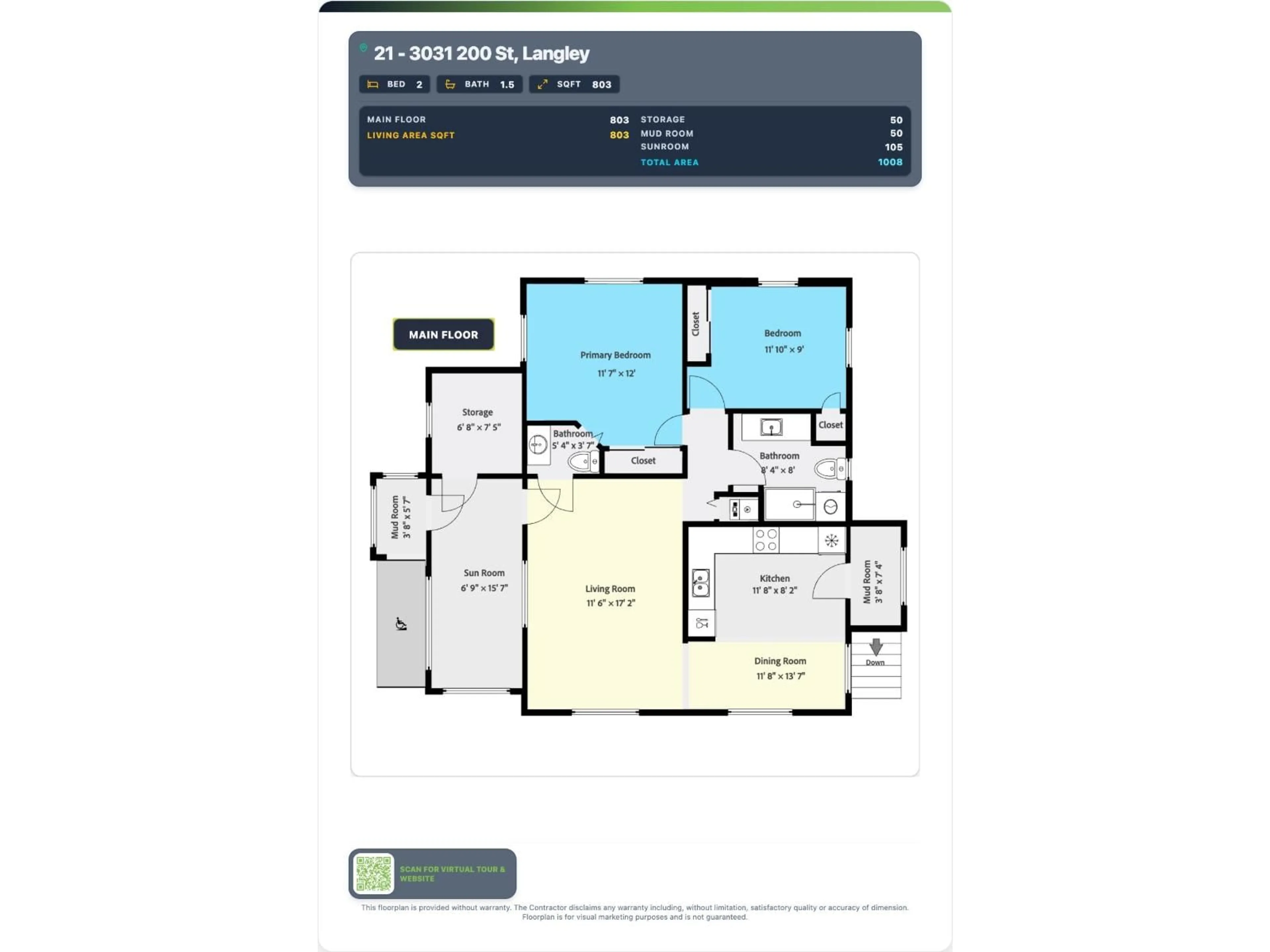 Floor plan for 21 - 3031 200 STREET, Langley British Columbia V2Z1N5