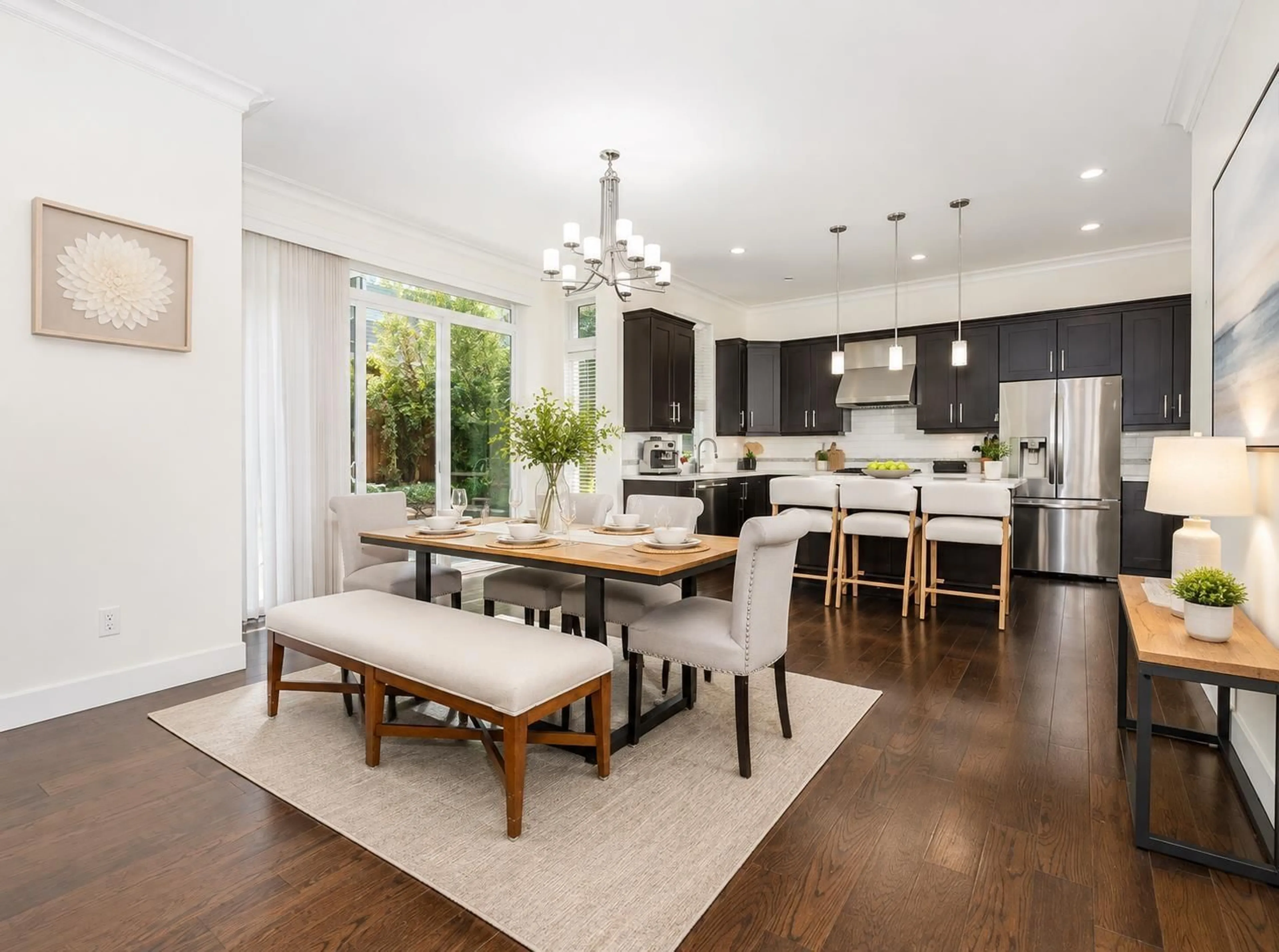 Open concept kitchen, wood/laminate floor for 16148 28A AVENUE, Surrey British Columbia V3Z3Y6