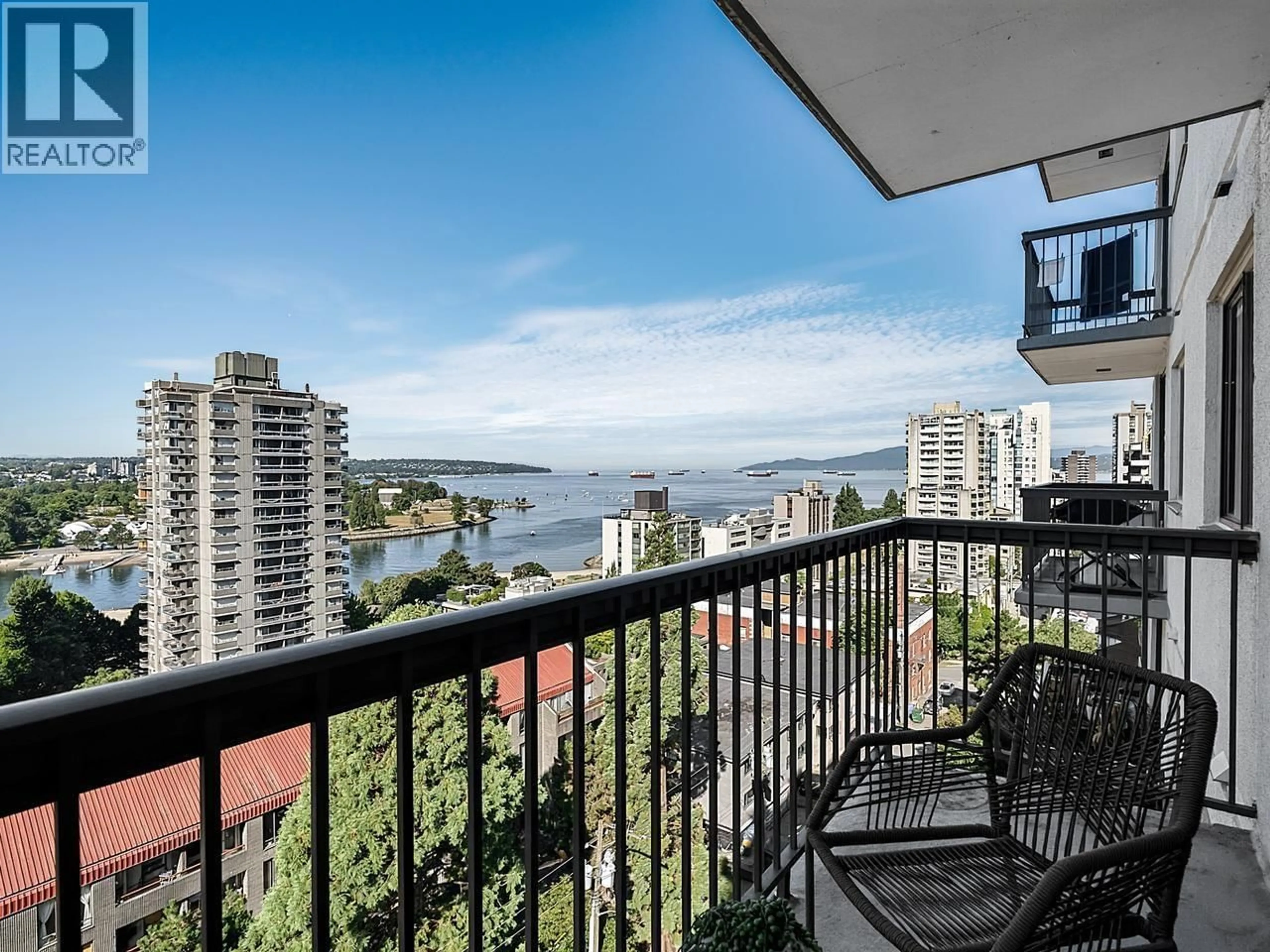 Balcony in the apartment, water/lake/river/ocean view for 1008 - 1146 HARWOOD STREET, Vancouver British Columbia V6E3V1