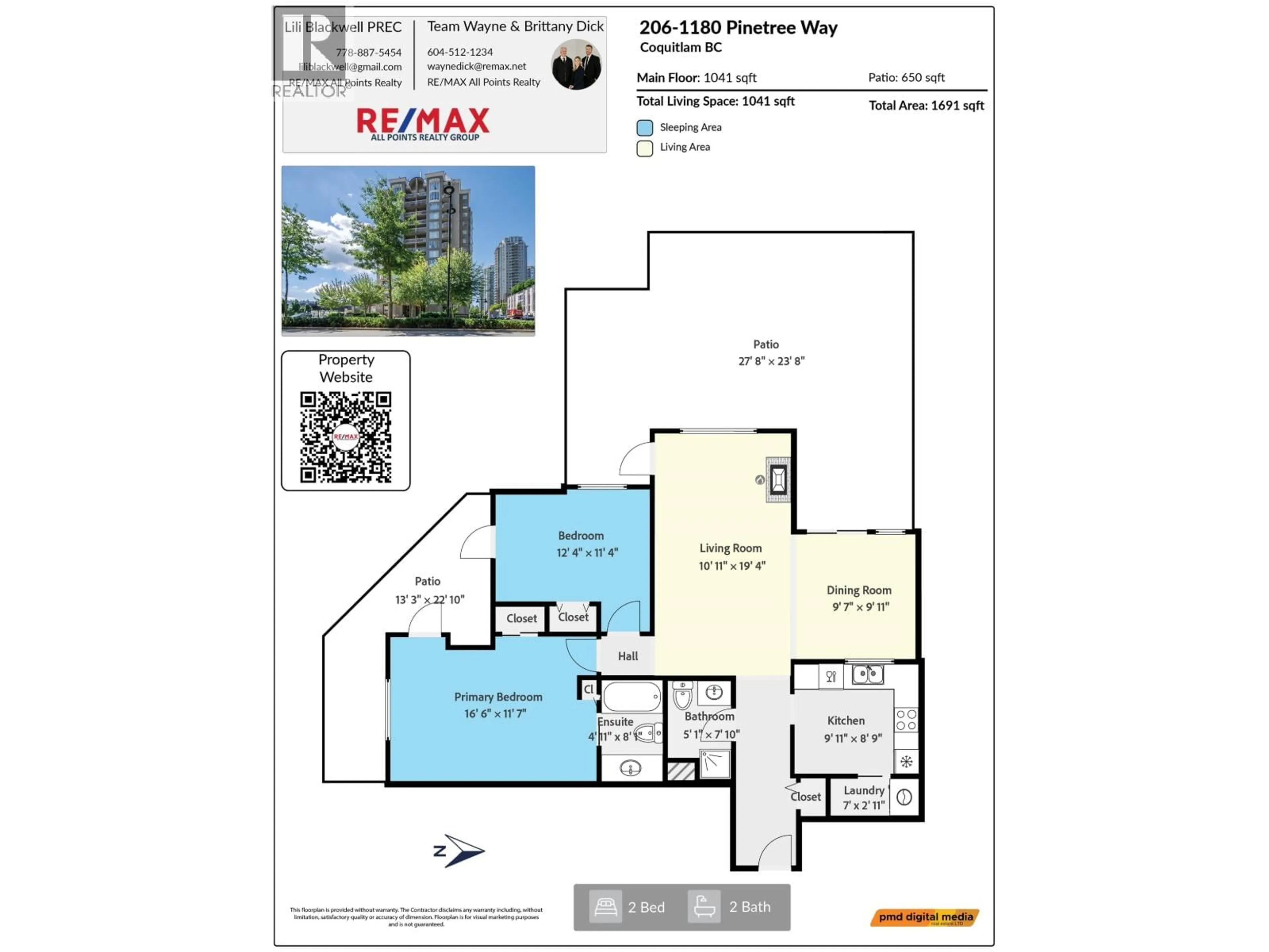 Floor plan for 206 - 1180 PINETREE WAY, Coquitlam British Columbia V3B7L2