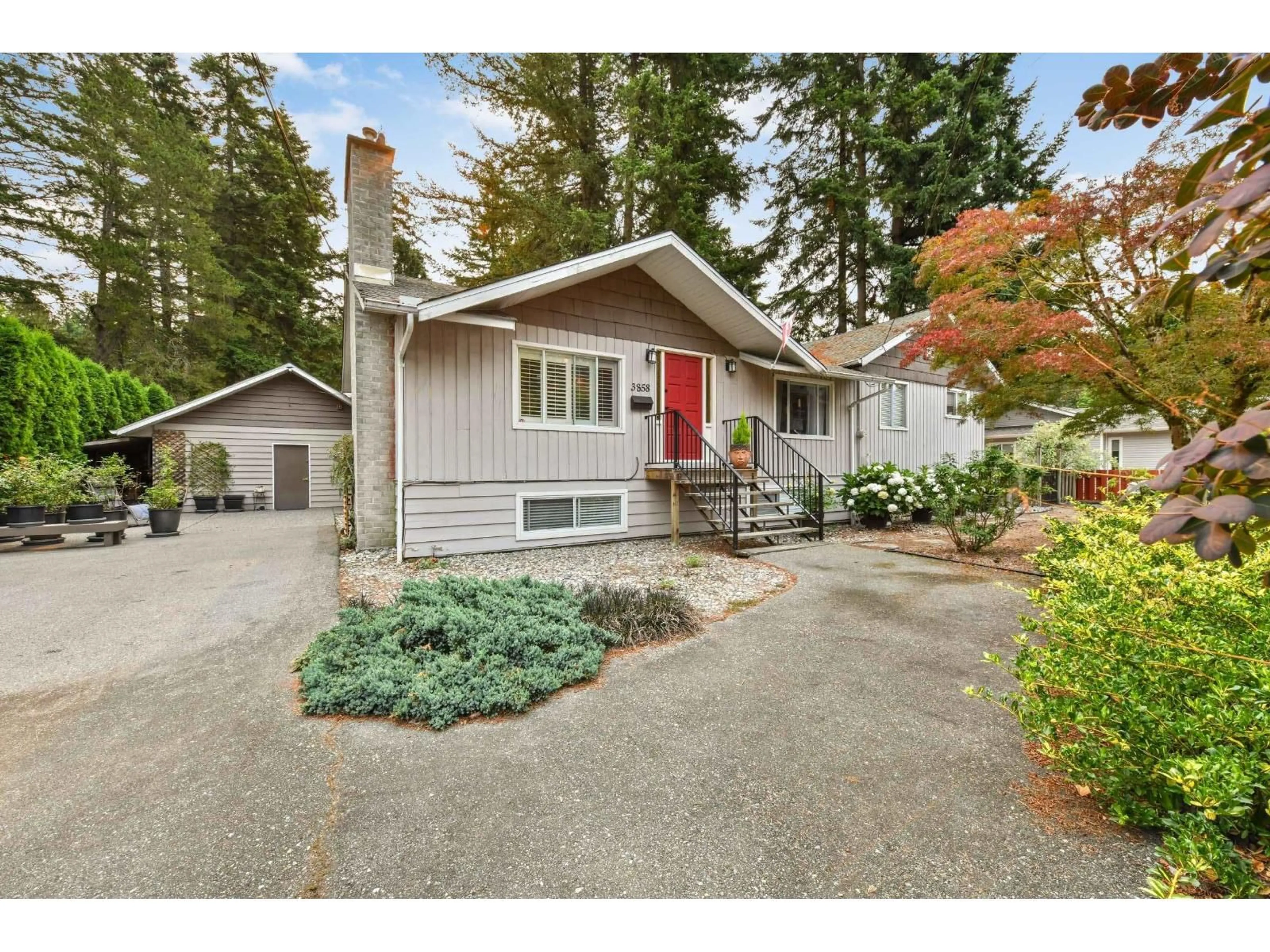 Home with vinyl exterior material, street for 3858 204 STREET, Langley British Columbia V3A1X4