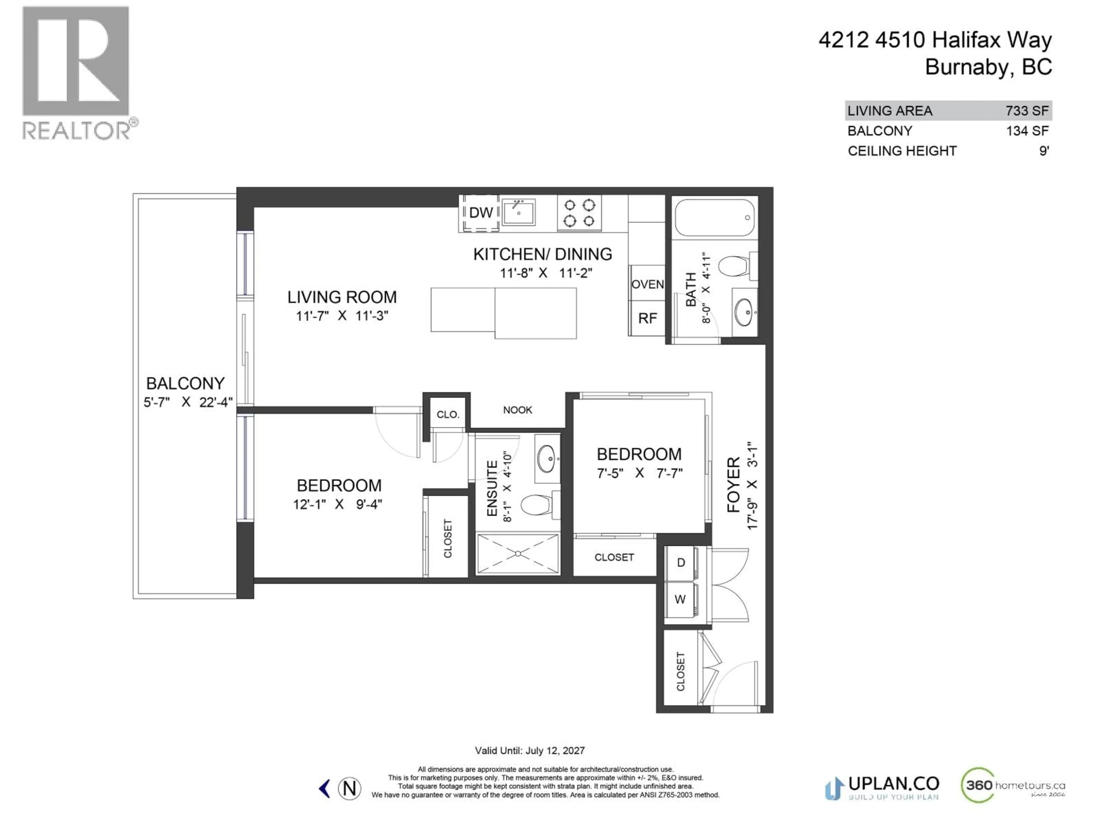 Floor plan for 4212 - 4510 HALIFAX WAY, Burnaby British Columbia V5C0K4