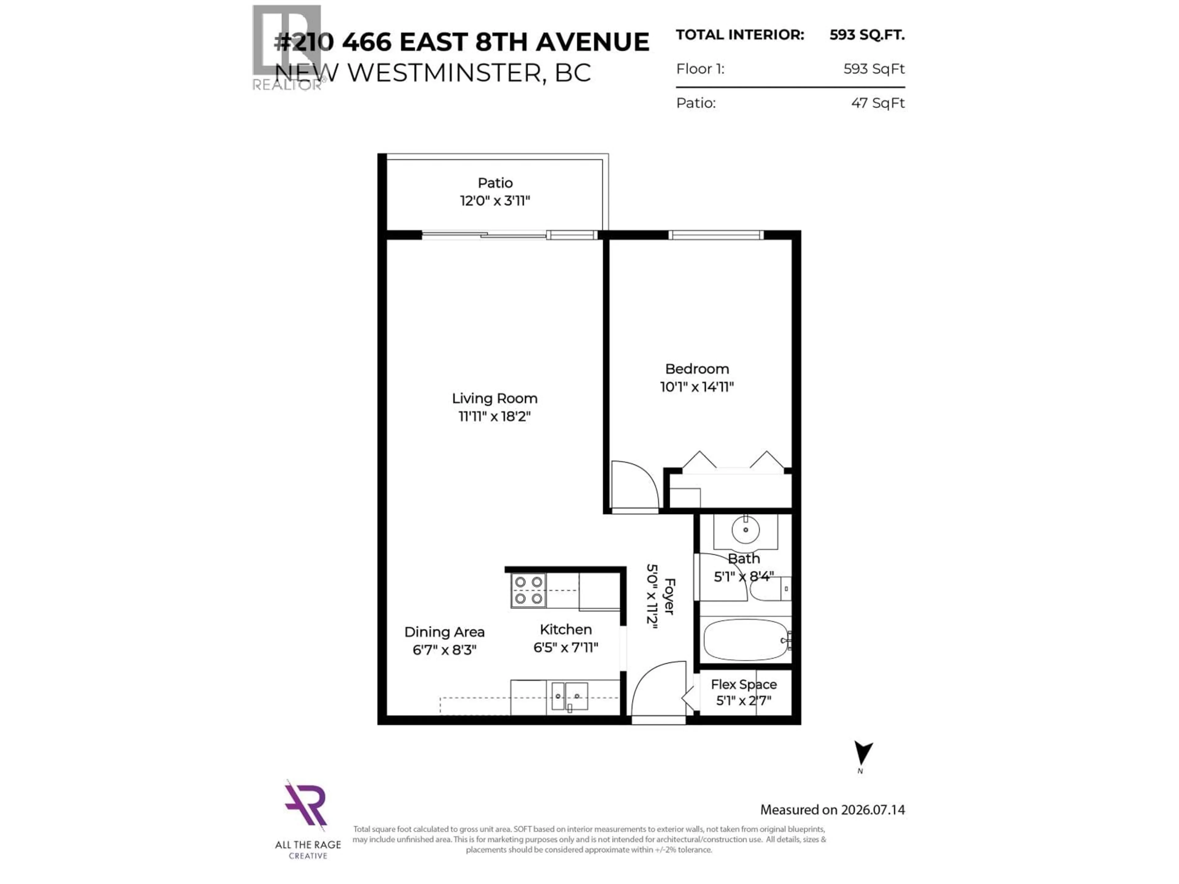 Floor plan for 210 - 466 EIGHTH AVENUE, New Westminster British Columbia V3L4L2