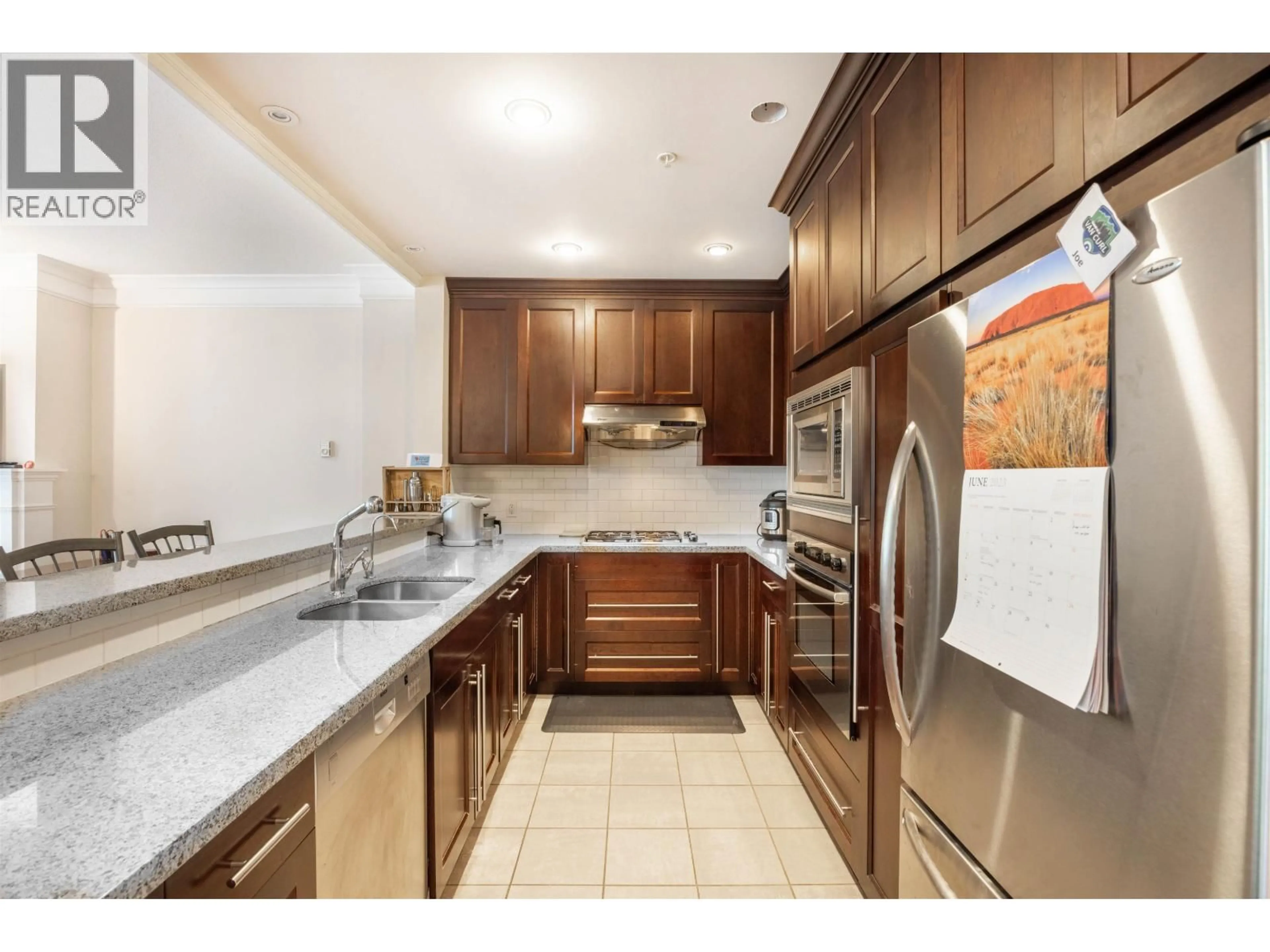 Standard kitchen, ceramic/tile floor for 218 - 4685 VALLEY DRIVE, Vancouver British Columbia V6J5M2