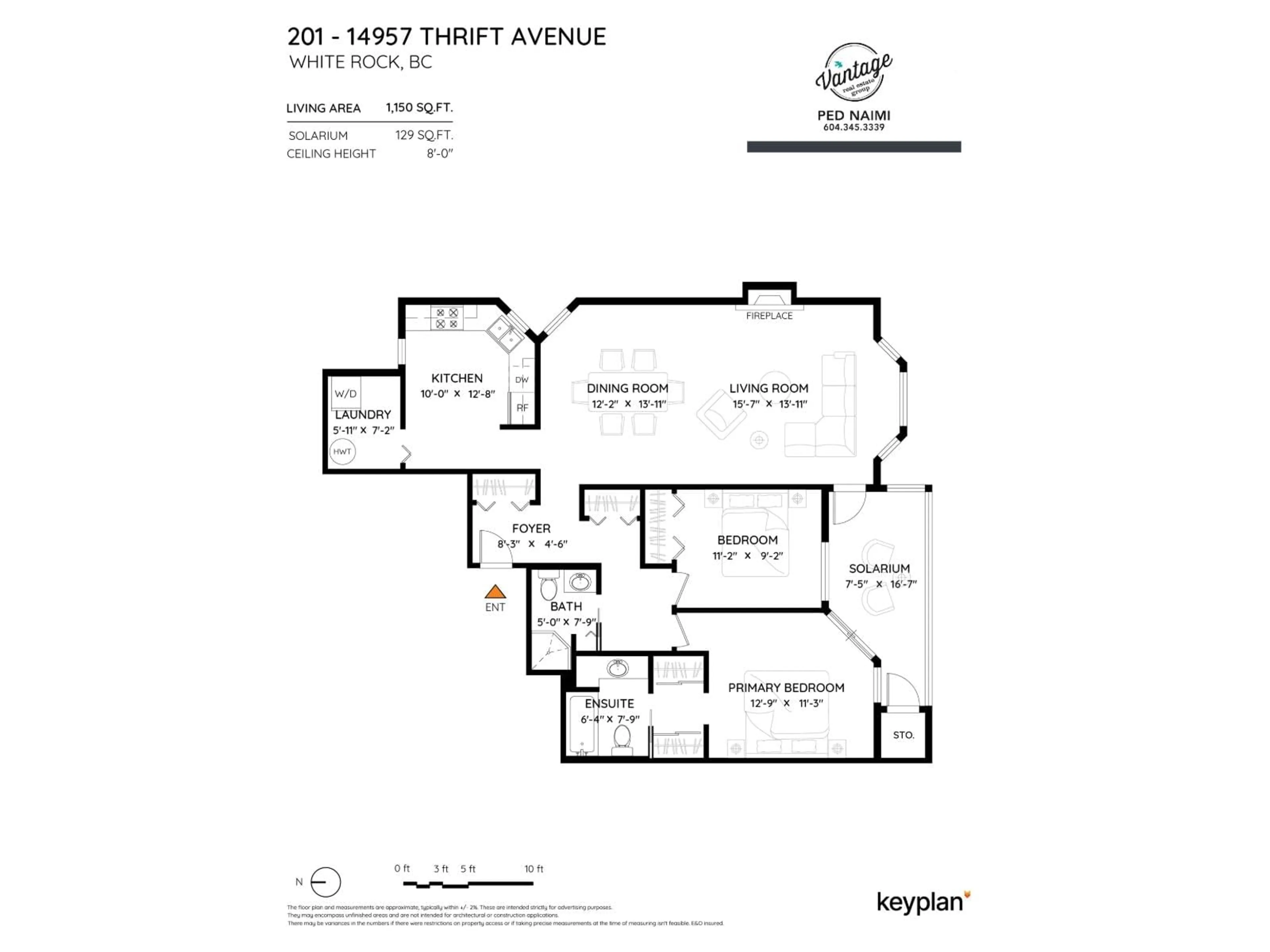 Floor plan for 201 - 14957 THRIFT AVENUE, White Rock British Columbia V4B2K1