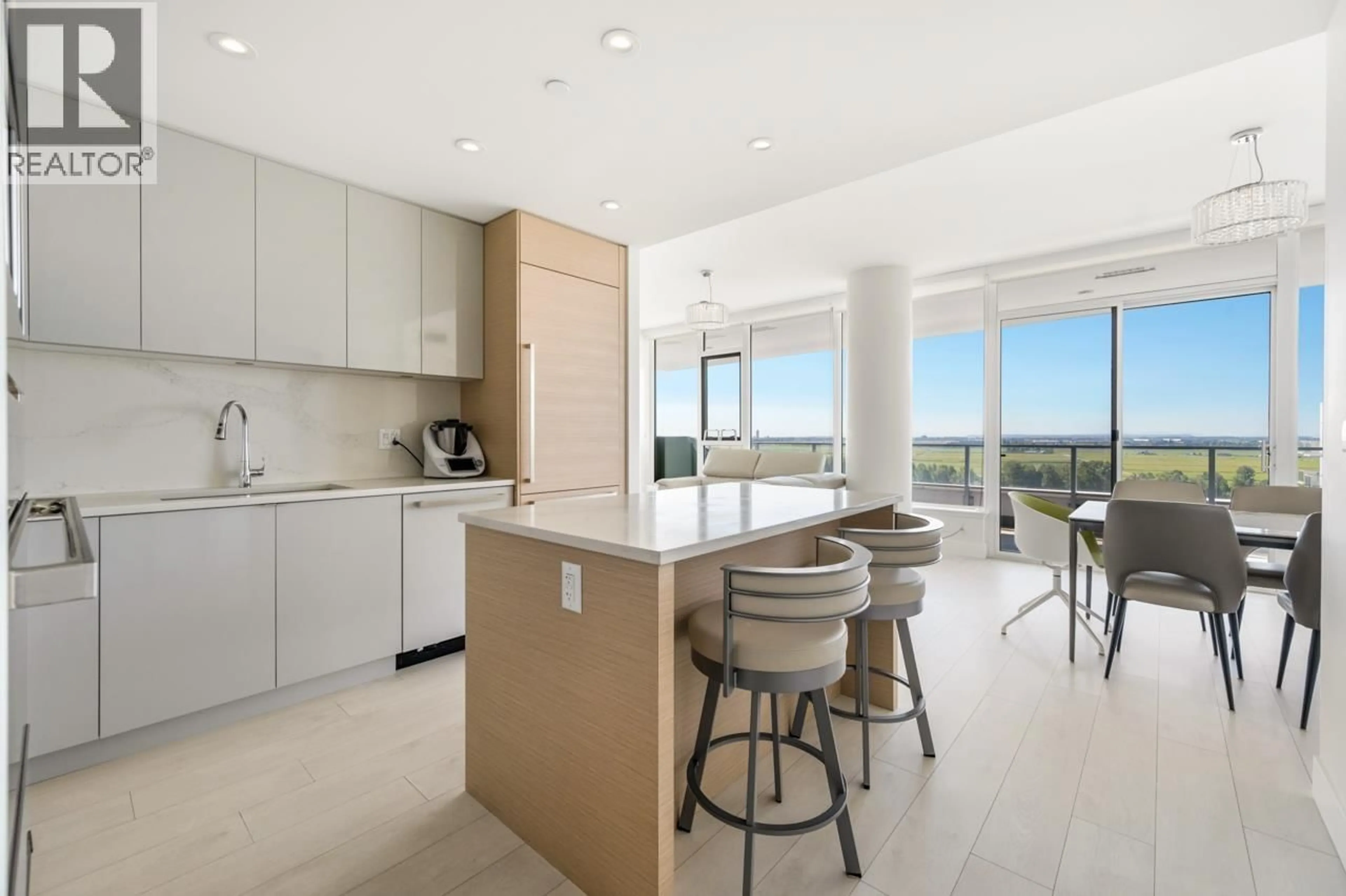 Open concept kitchen, ceramic/tile floor for 2202 - 3438 SAWMILL CRESCENT, Vancouver British Columbia V5S0E3