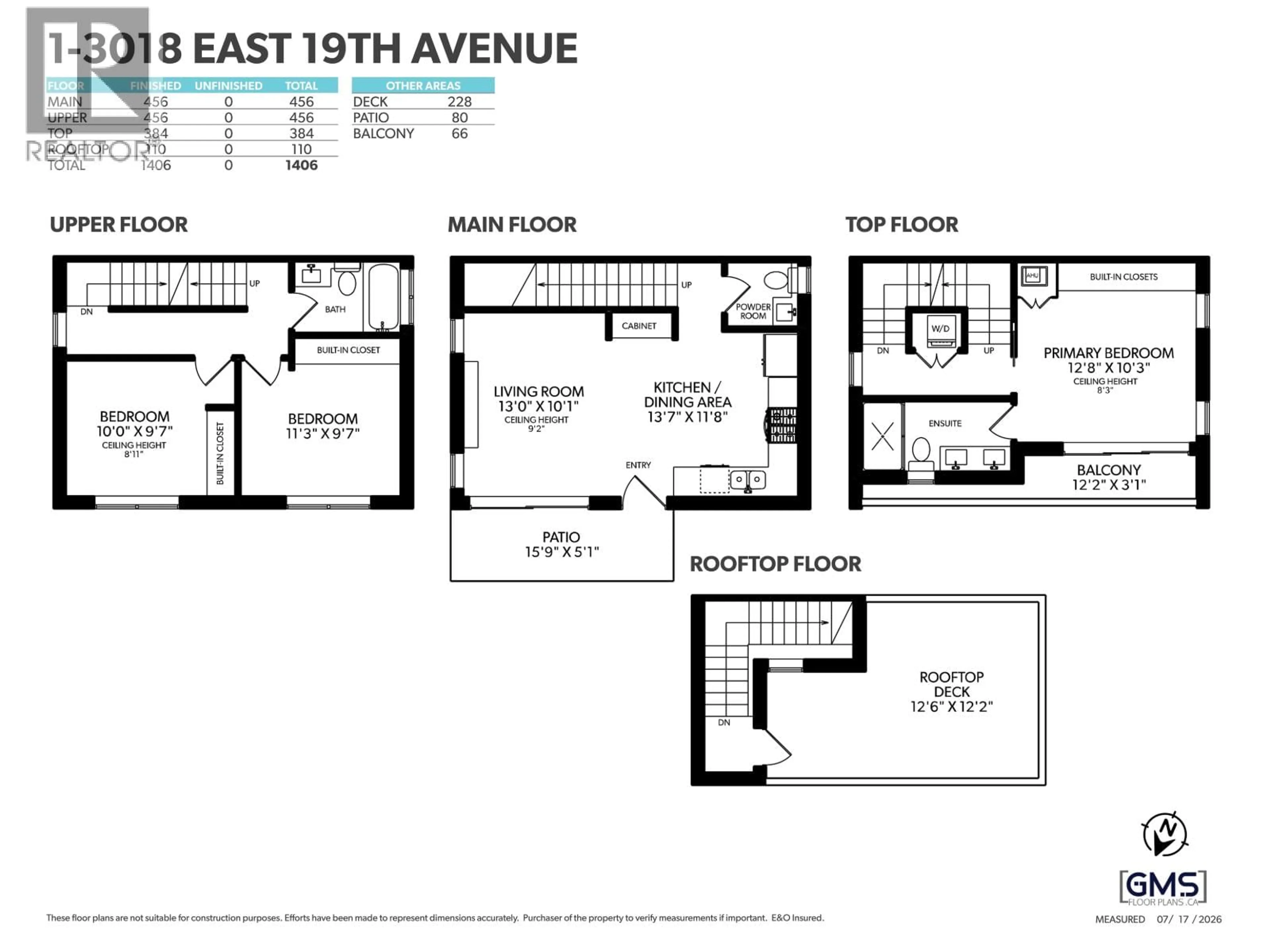 Floor plan for 1 - 3018 19TH AVENUE, Vancouver British Columbia V5M2S9