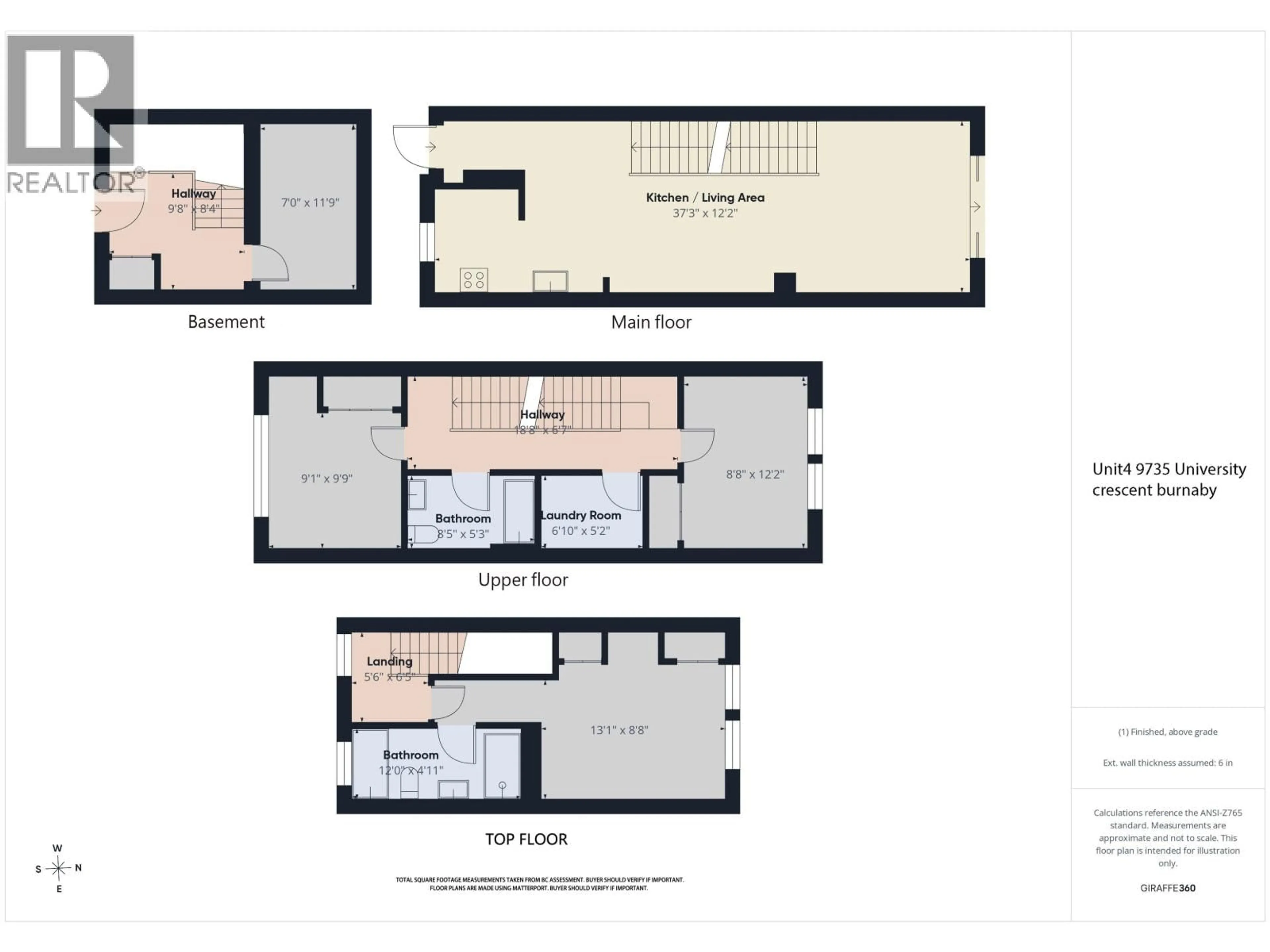 Floor plan for 4 - 9735 UNIVERSITY CRESCENT, Burnaby British Columbia V5A0E8
