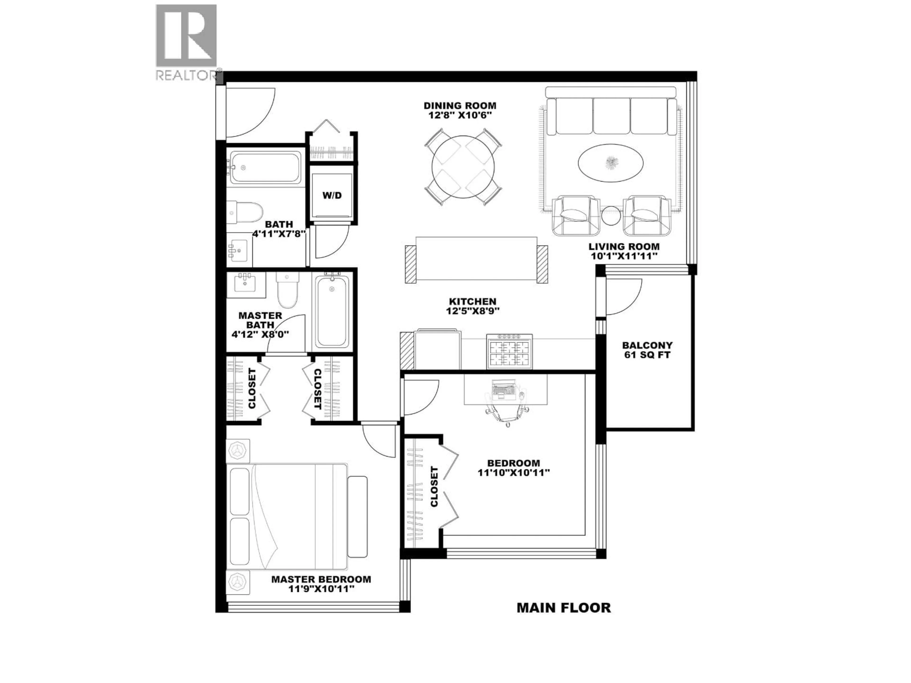 Floor plan for 1001 - 7555 ALDERBRIDGE WAY, Richmond British Columbia V6X4L3