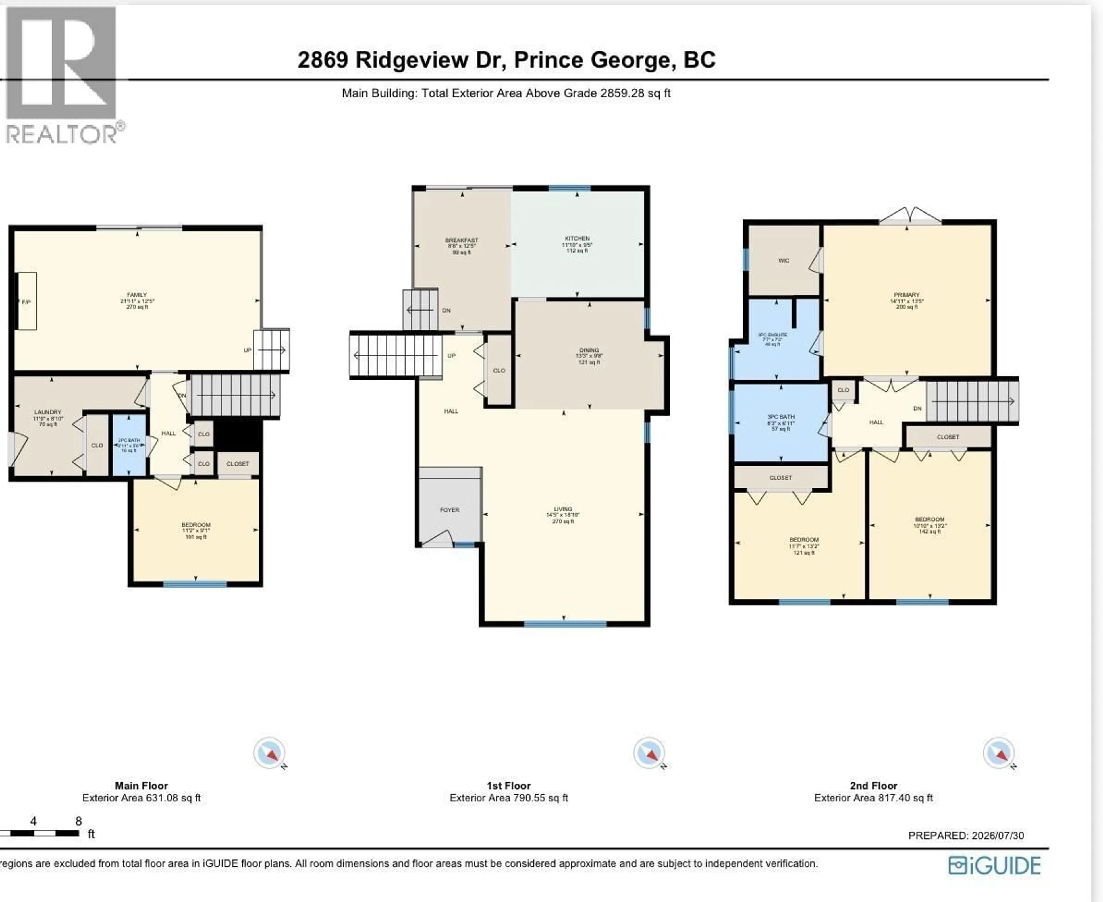 Floor plan for 2869 RIDGEVIEW DRIVE, Prince George British Columbia V2K4A3