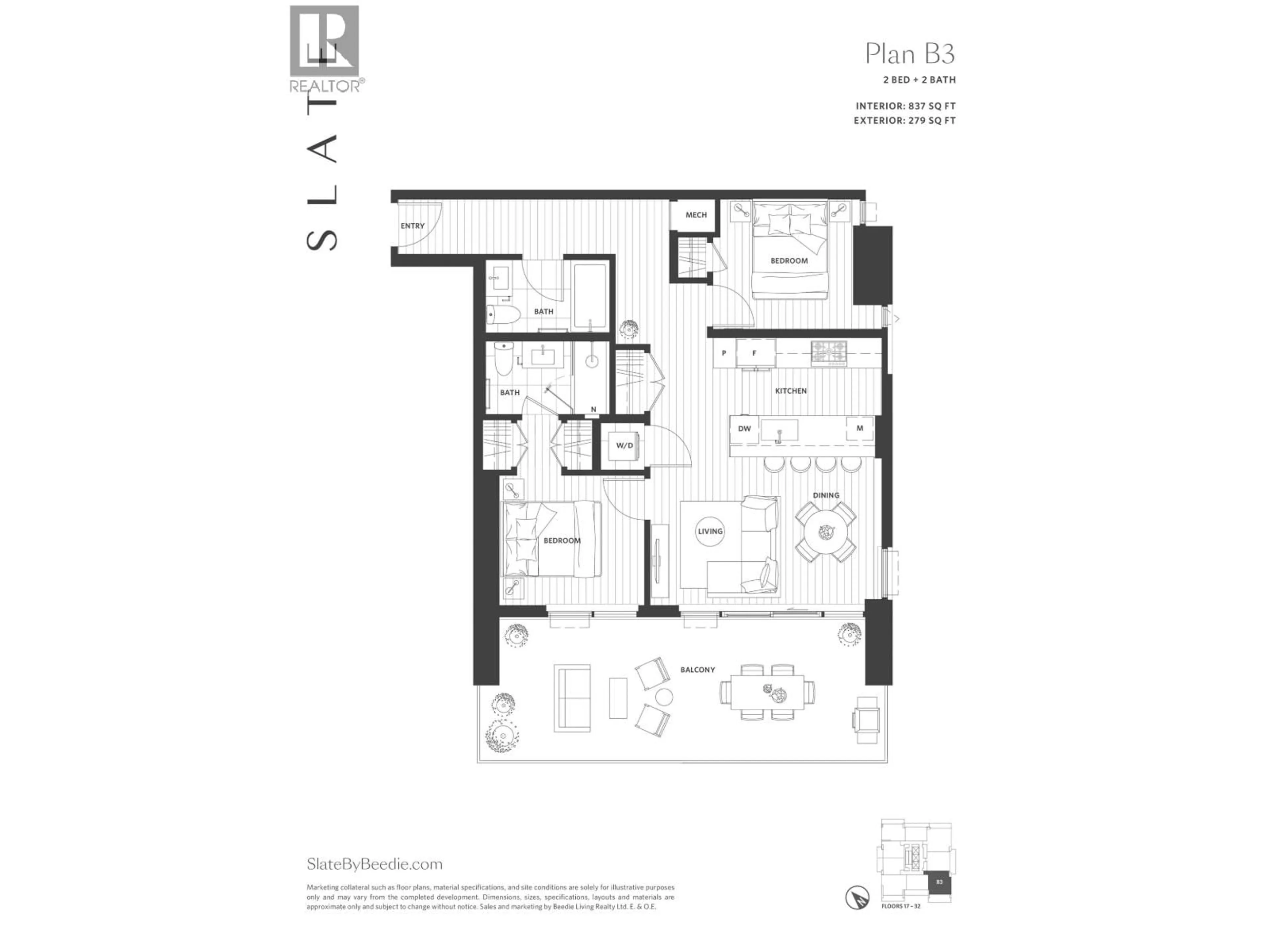 Floor plan for 2206 - 2135 SPRINGER AVENUE, Burnaby British Columbia V5B0C1