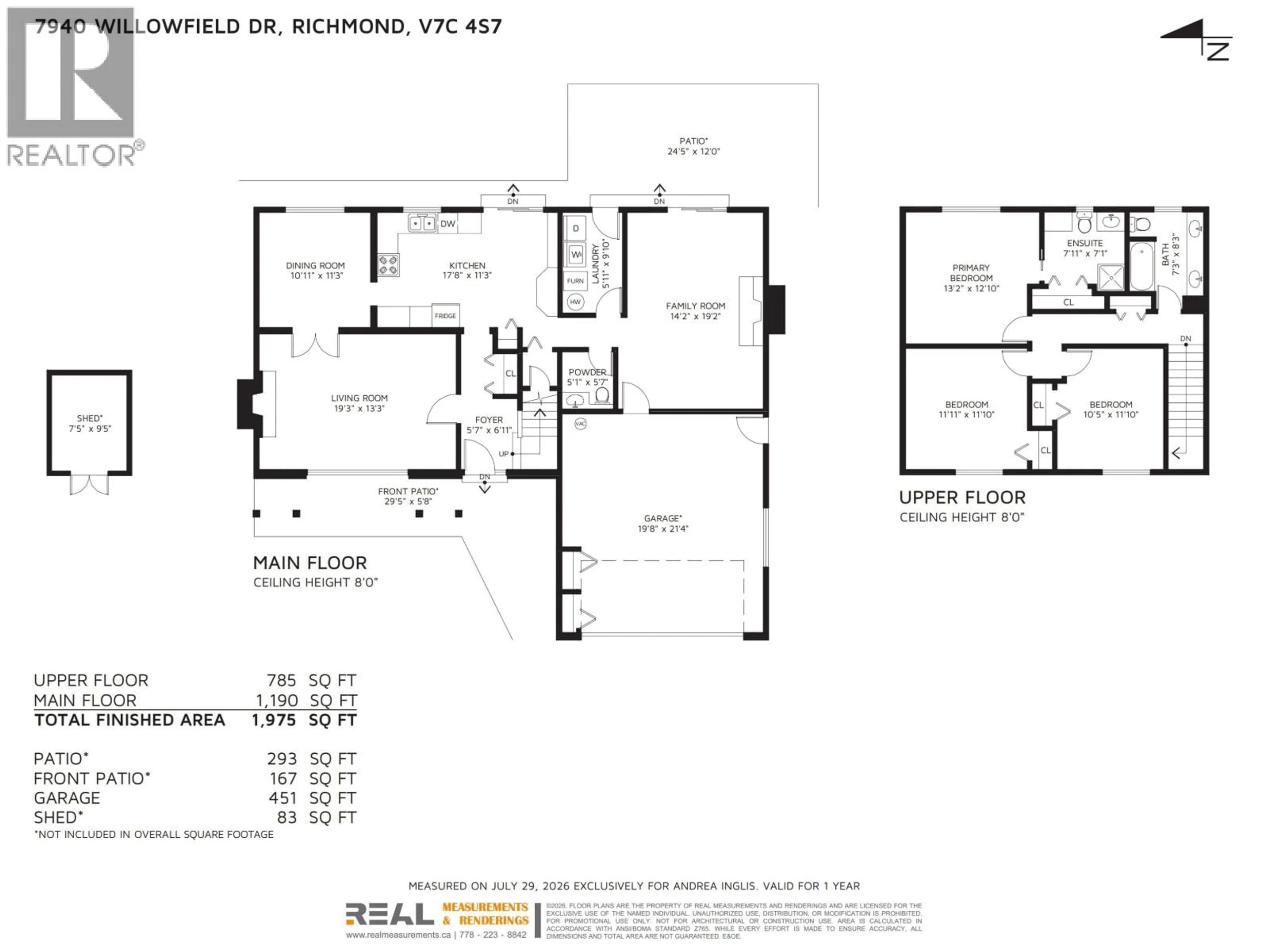 Floor plan for 7940 WILLOWFIELD DRIVE, Richmond British Columbia V7C4S7